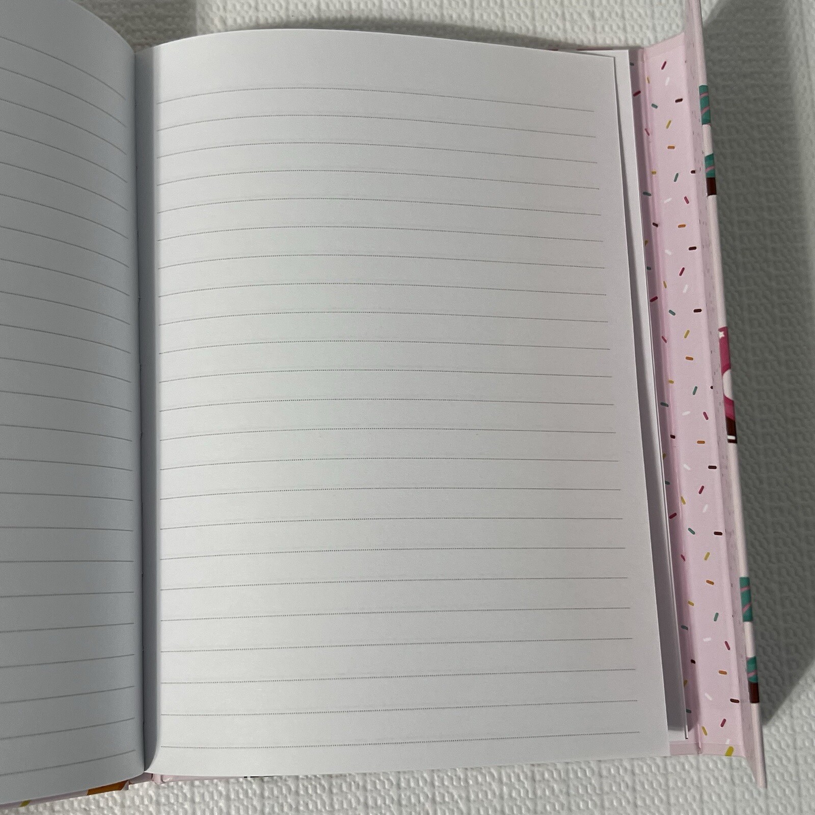 DONUT Hardcover Notebook Journal Pink Colorful Lined Flap