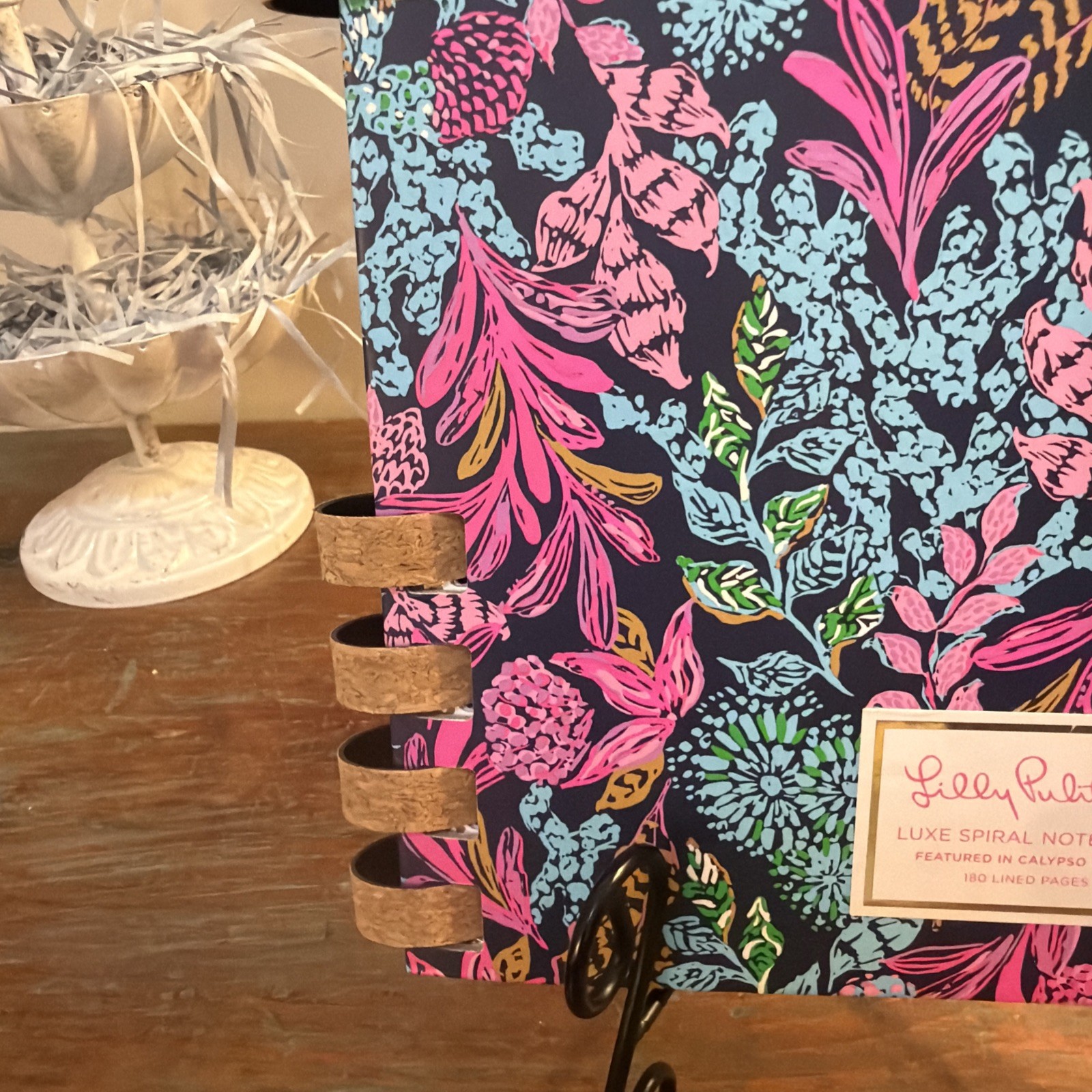 Lily Pulitzer Luxe Spiral Notebook In Calypso Coast, Cork Binding. New.