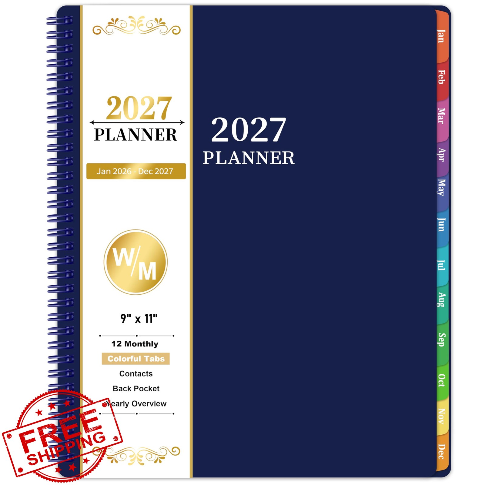 Vondafe 2027 Weekly Monthly Planner Navy