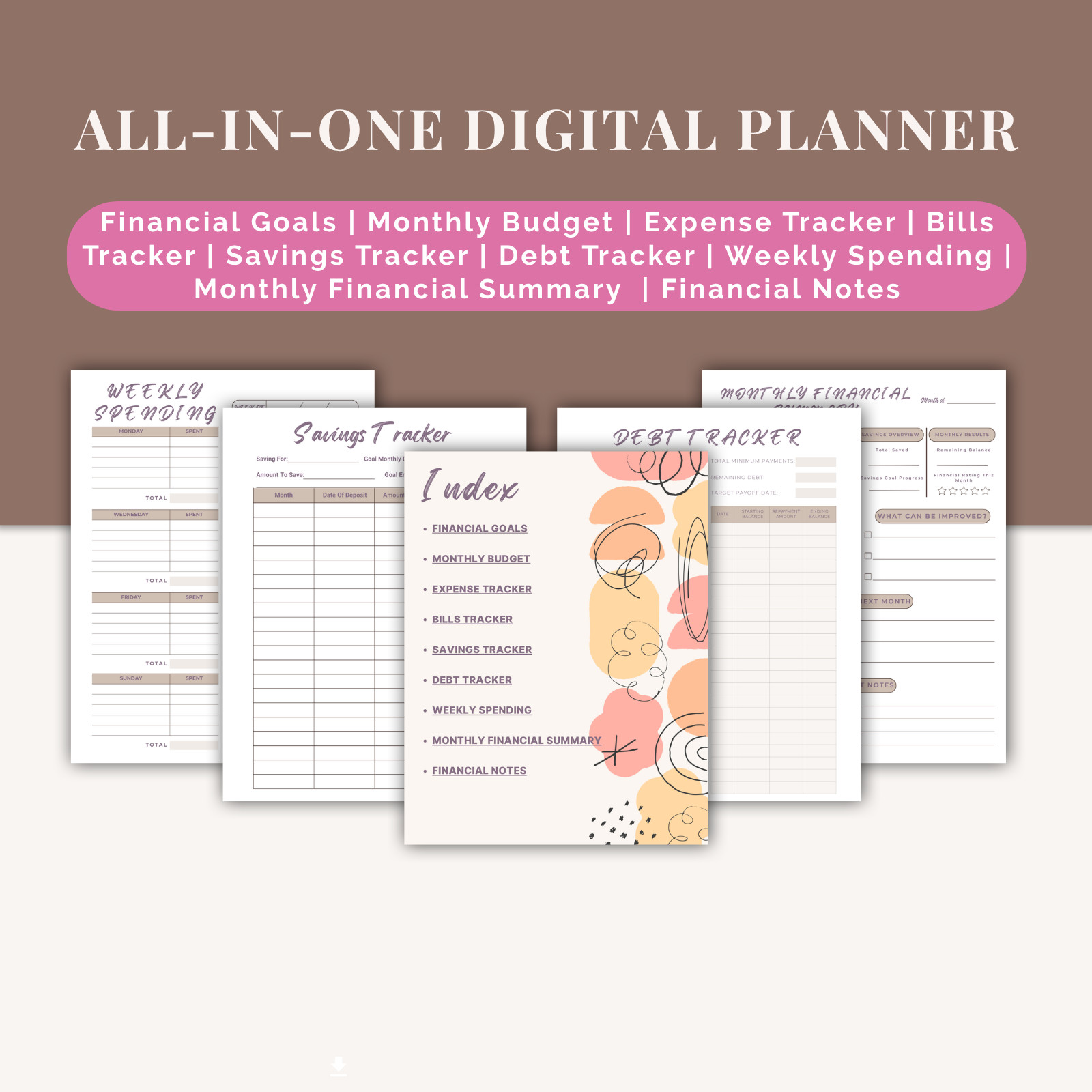 Budget Planner PDF | Expense Tracker, Savings & Finance Organizer