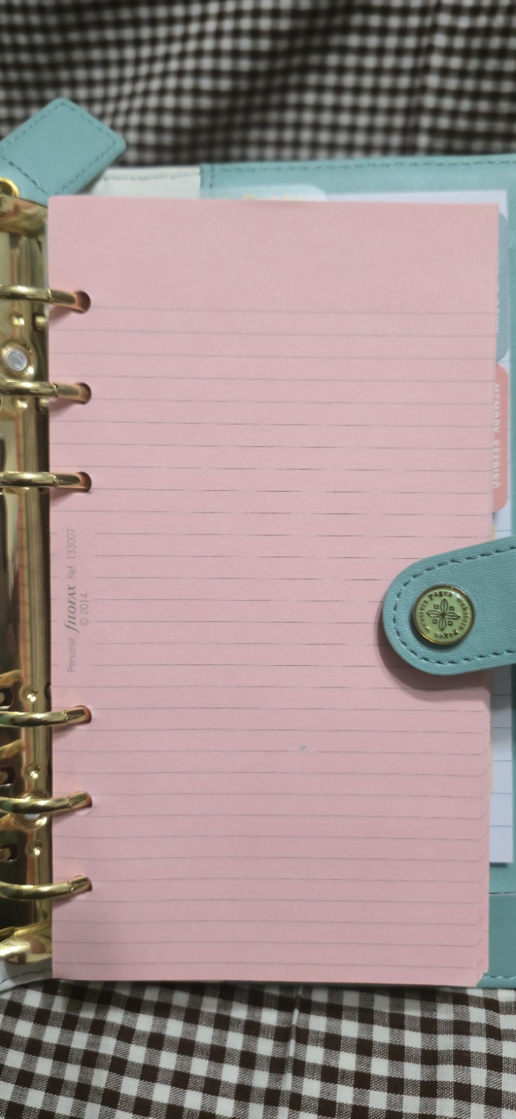 Webster’s Pages Personal Size Planner 6 Ring Binder Organizer. Turquoise. *flaw*
