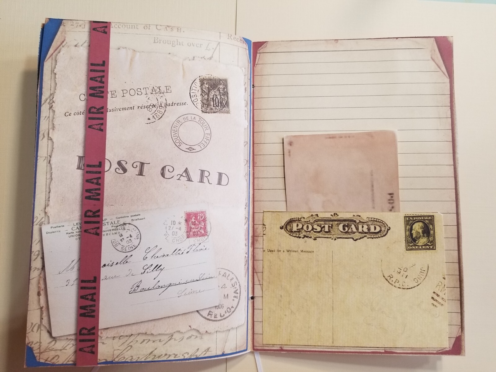 Junk Journal Booklet “VINTAGE LETTERS” Cards, Pockets, Ephemera + More!