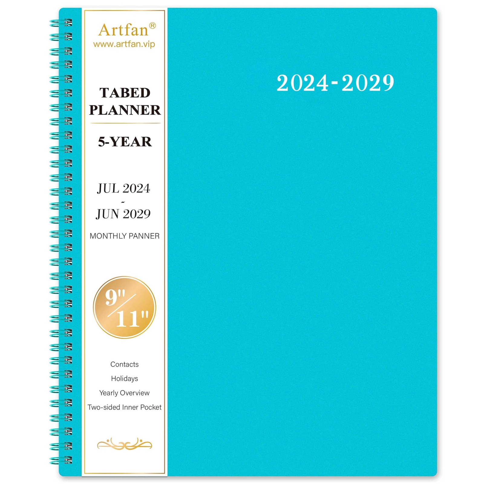 2024-2029 Monthly Planner 5-Year Calendar, 9×11 Inch Double Pocket