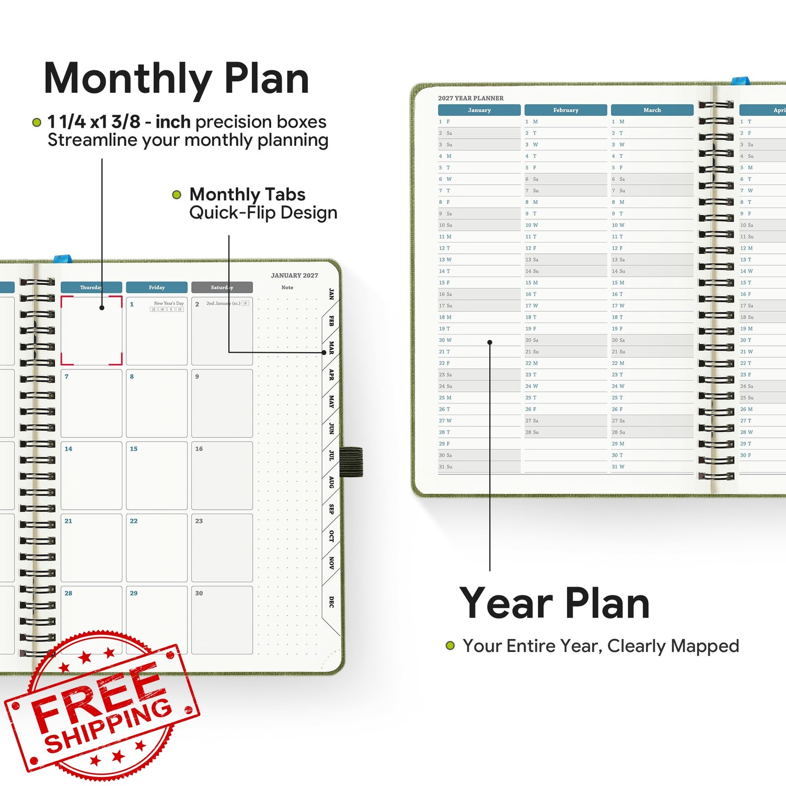 IN-LUXPRO Beige 2026-2027 Planner 6.5″x8.5″
