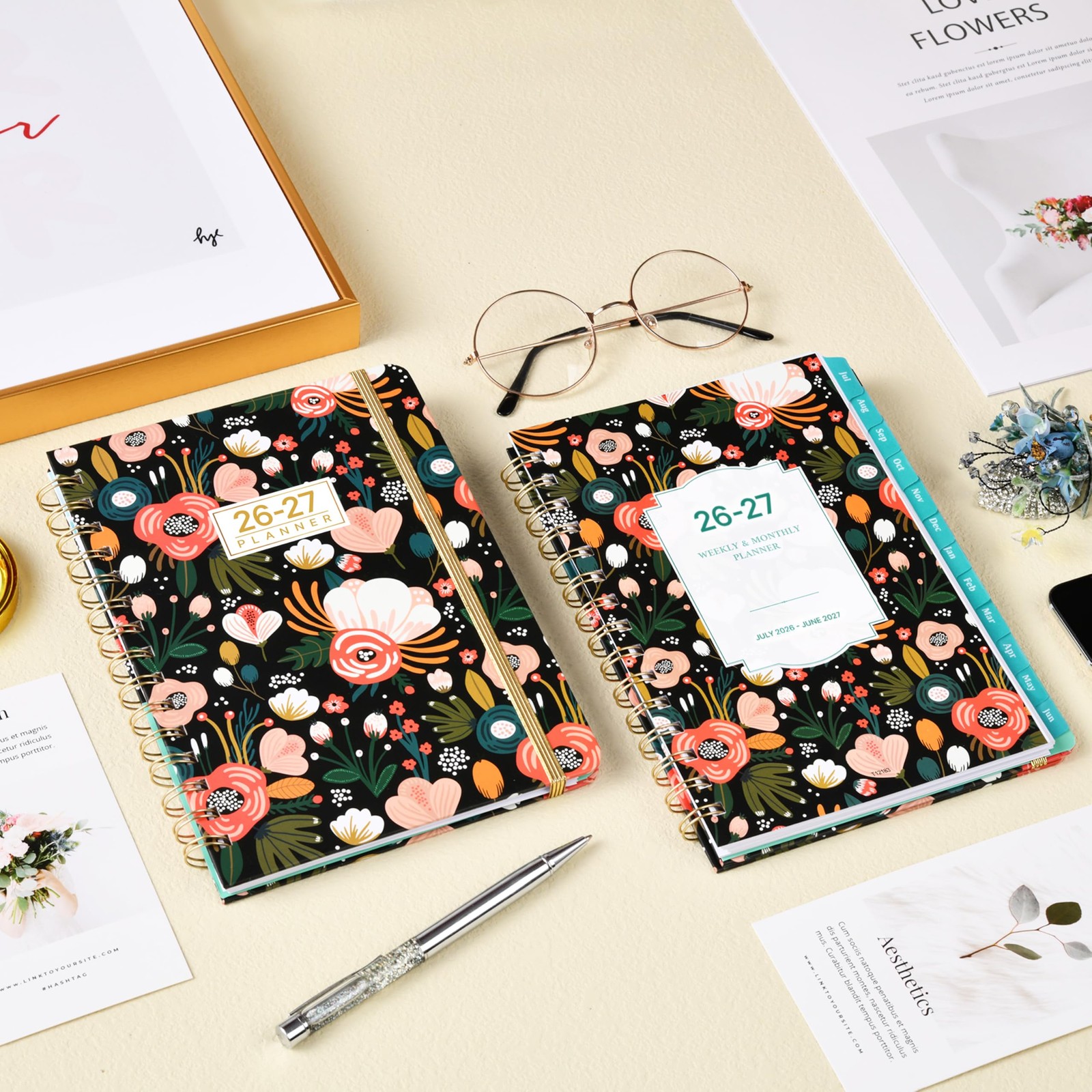 Planner 2026-2027 – Weekly Monthly from July 6.4 x 8.5 inches, Black