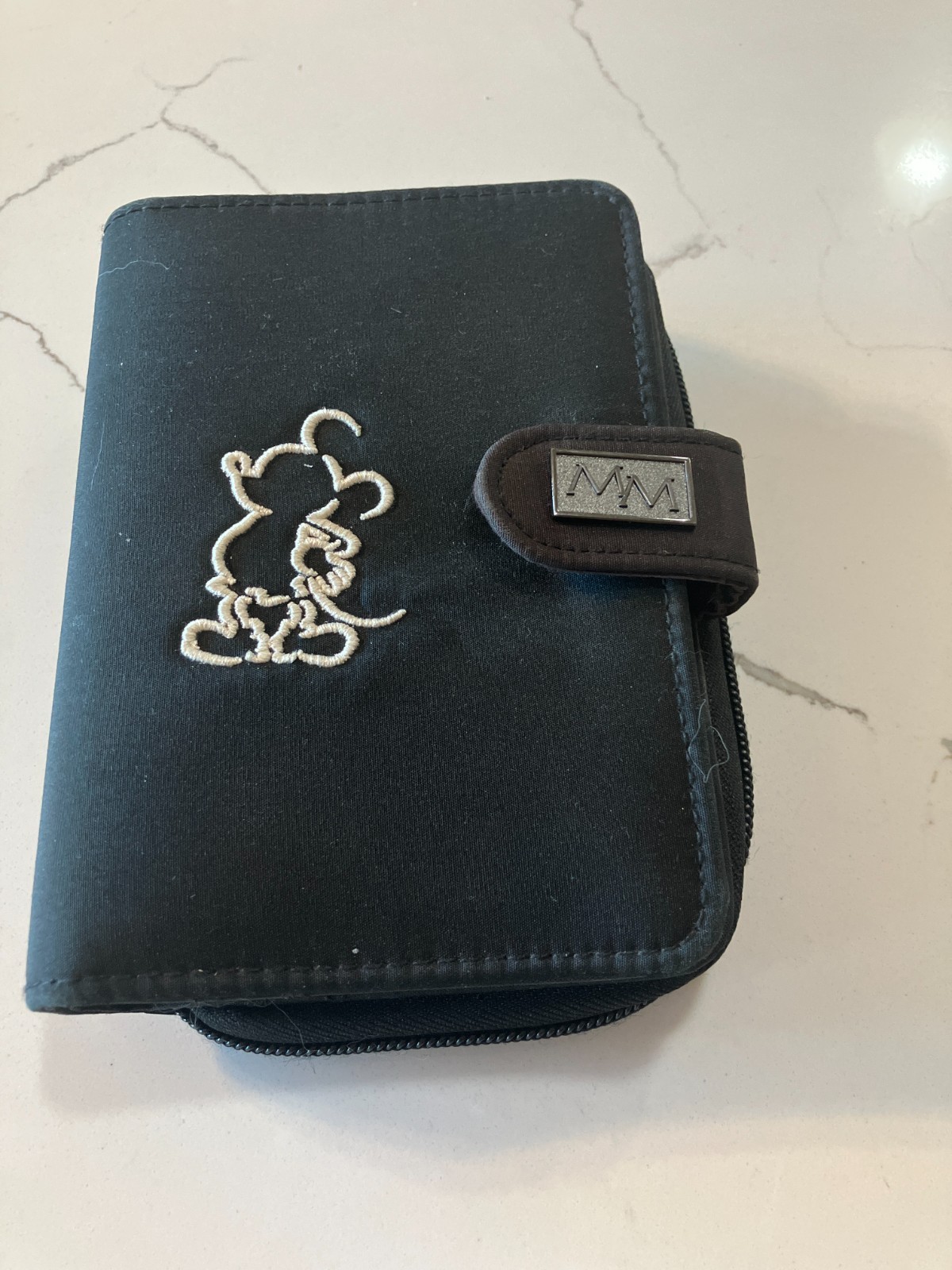 Disney Mickey Mouse Black Leather Small 5 inch Binder Planner Organizer