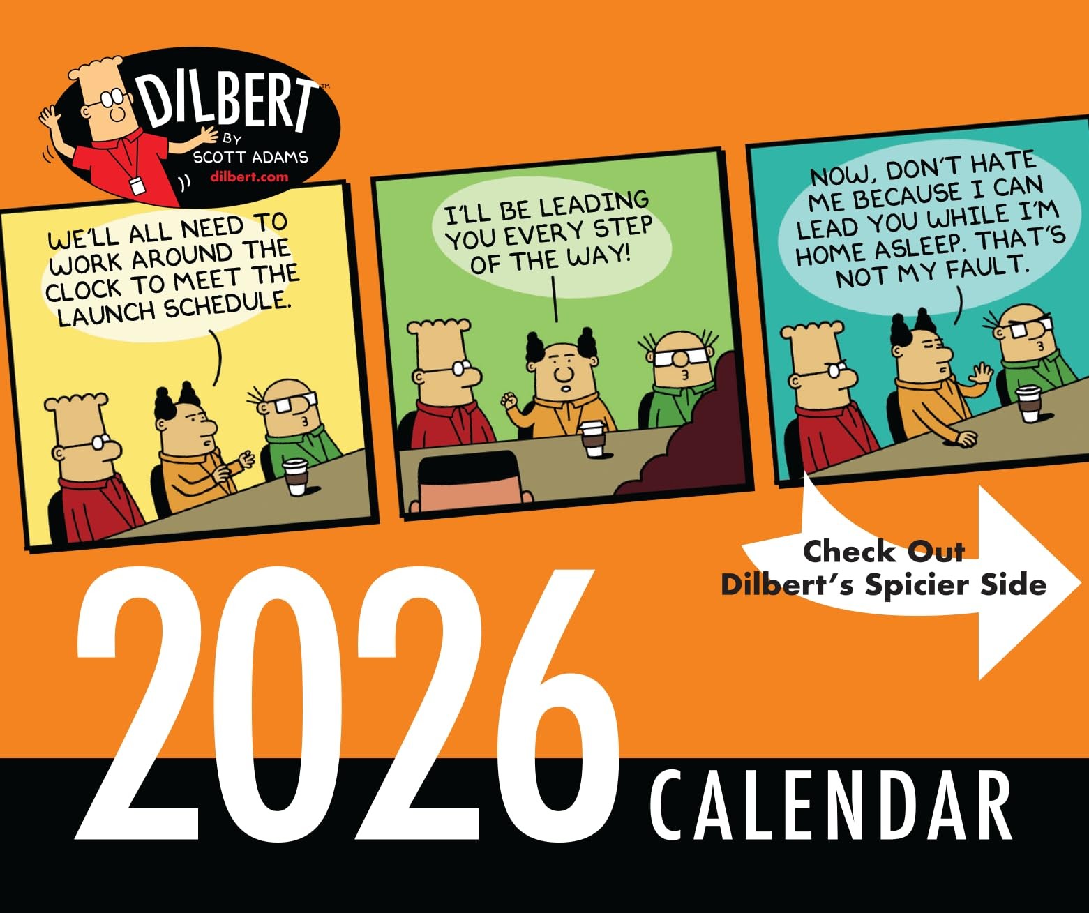 Dilbert Daily Desk Calendar 2026 Edition by Scott Adams Orange