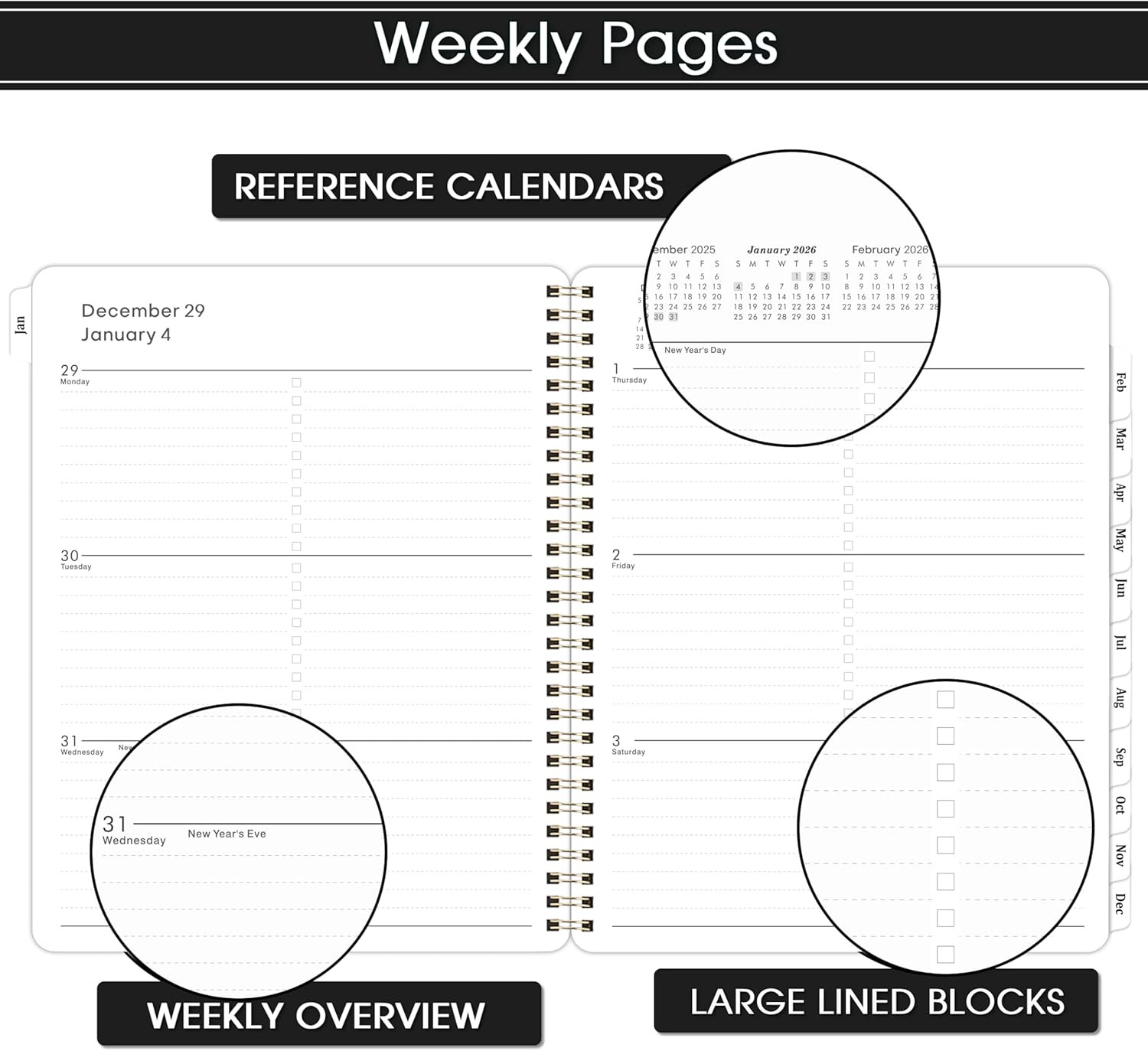 Planner 2026 – Planner/Calendar 2026, Jan.2026 – Dec.2026, Weekly and Monthly W