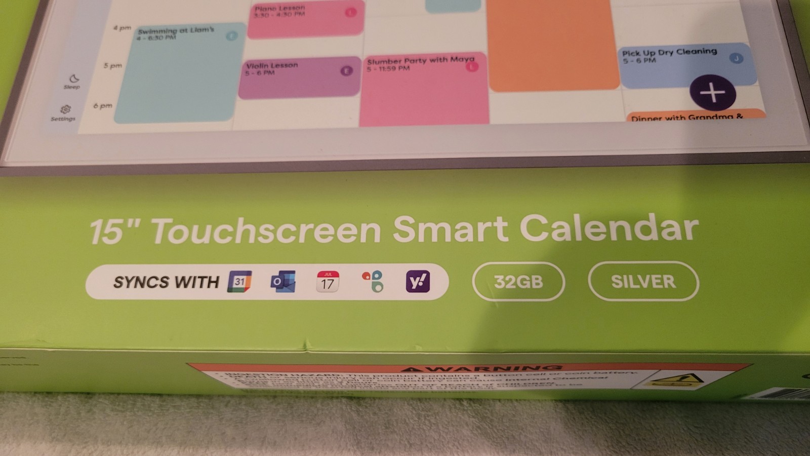 Skylight Calendar: 15-inch Wall Planner Digital Calendar Silver New, Sealed