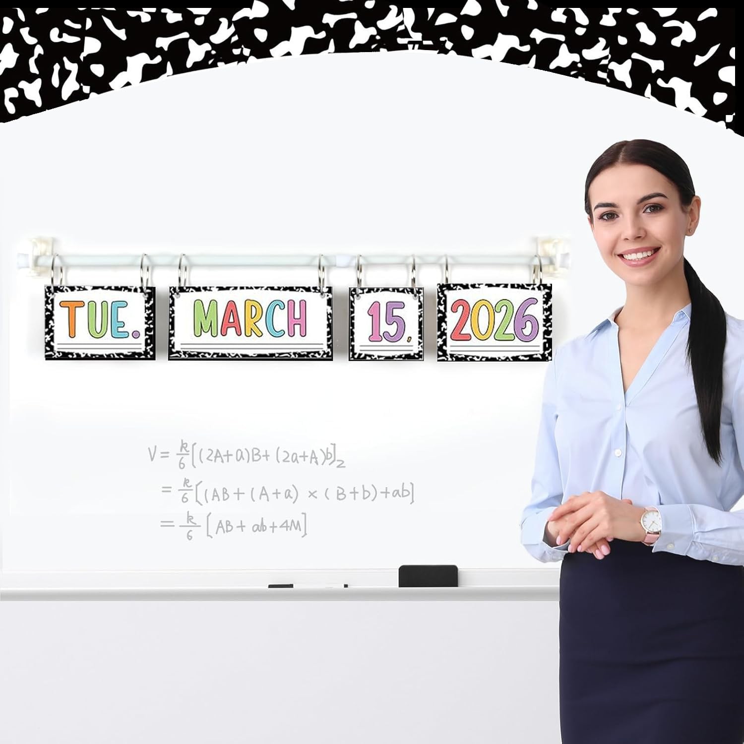 Rainbow Flip Calendar for Classroom with Holder Colorful Flip Calendar Set Cl…
