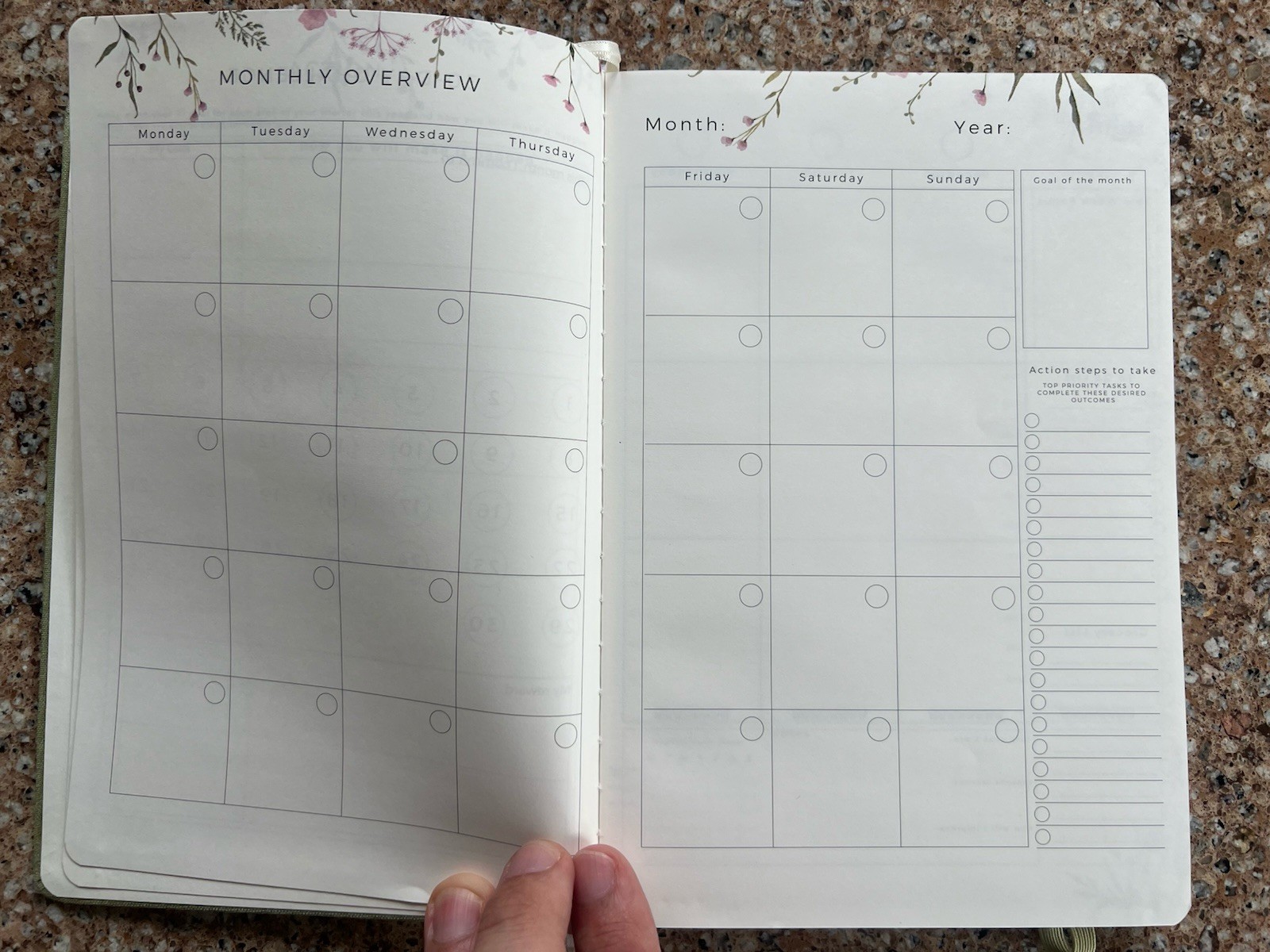 Advanced Weekly Planner – Undated Weekly & Monthly A5 (5.8” x 8.3”) Green
