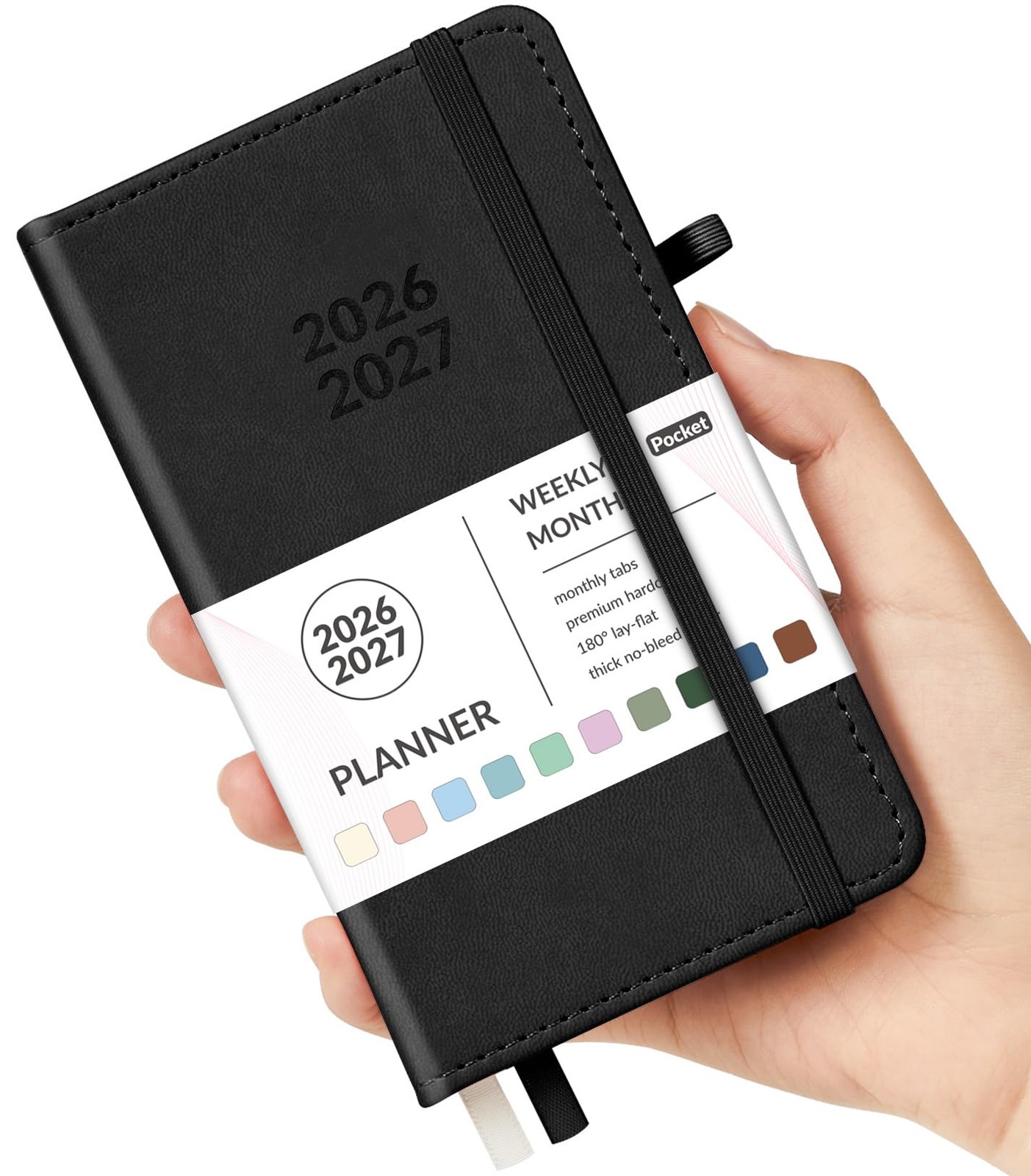 Forvencer Pocket Planner 2026-2027, Weekly Monthly Planners 3.5″ x 6″, Black