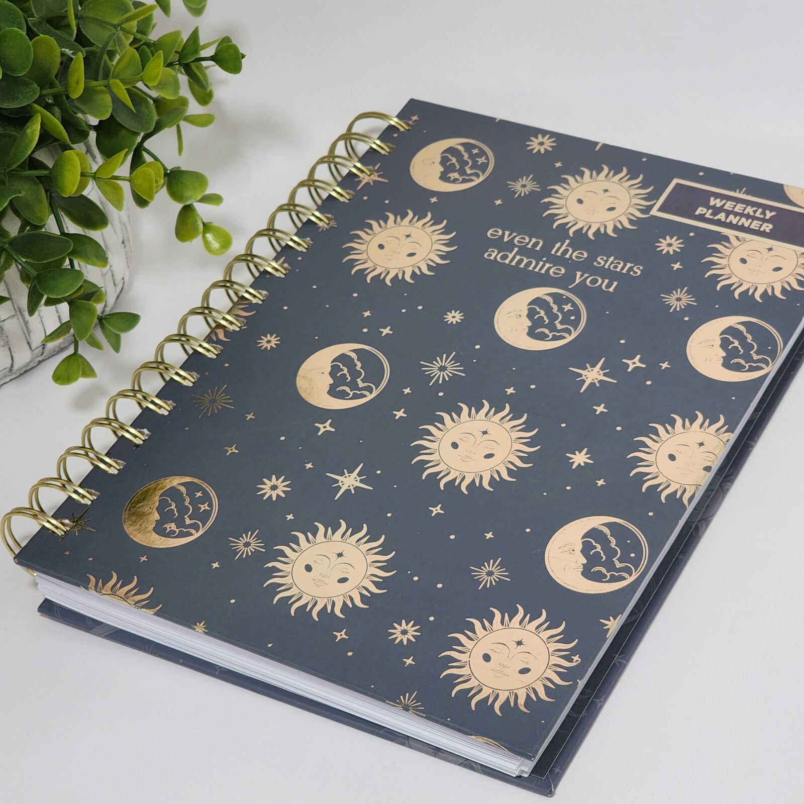 Even The Stars Admire You Weekly Planner Journal Notebook with Pen and Stickers