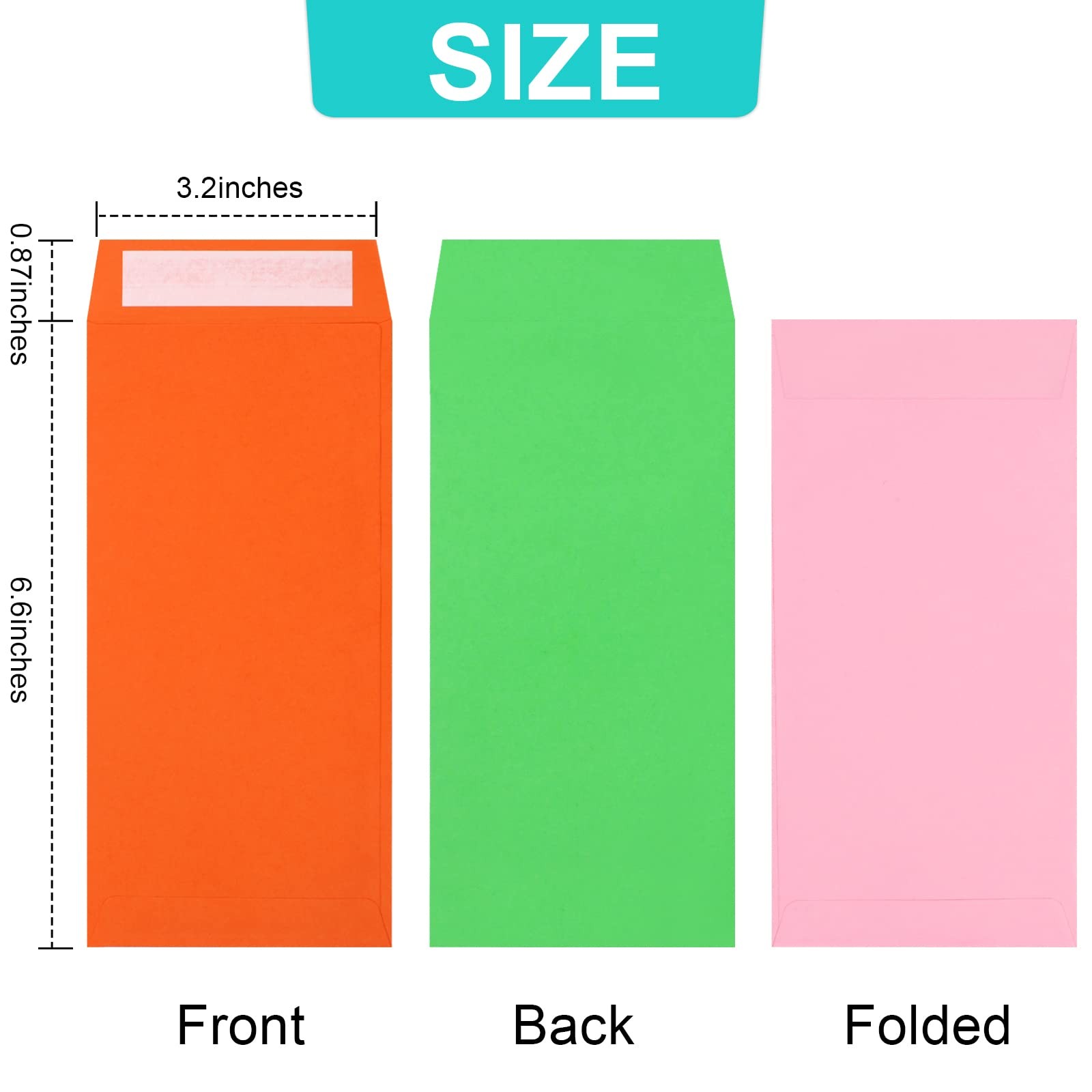 Colorful Cash Envelopes 120 Pack 3.5 X 6.5 Inch â€“ Money Envelopes for Cash,…