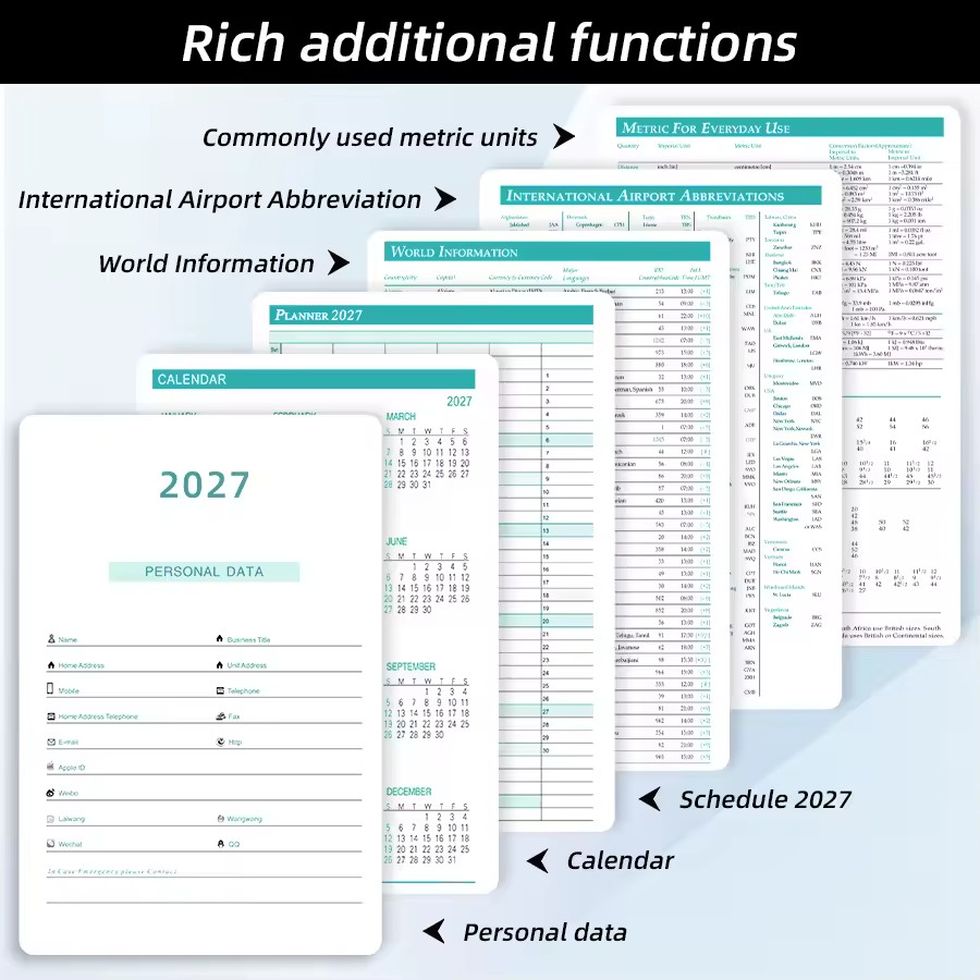 2027 Daily Planner – One Page Per Day, Full Page Layout, 365 Days Agenda, 5