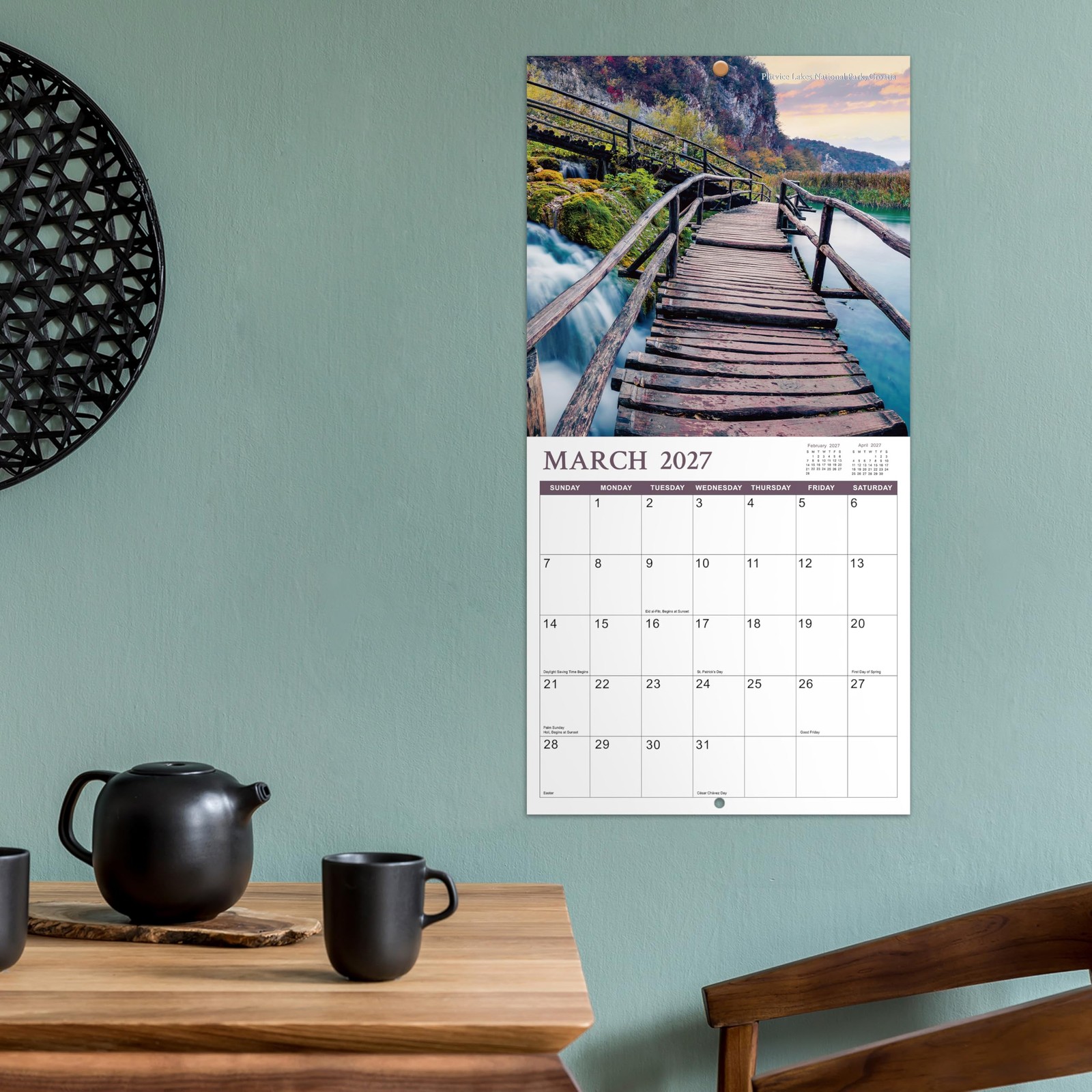 Calendar 2026-2027 – Wall 18 months from Jul. 2026 – Blue