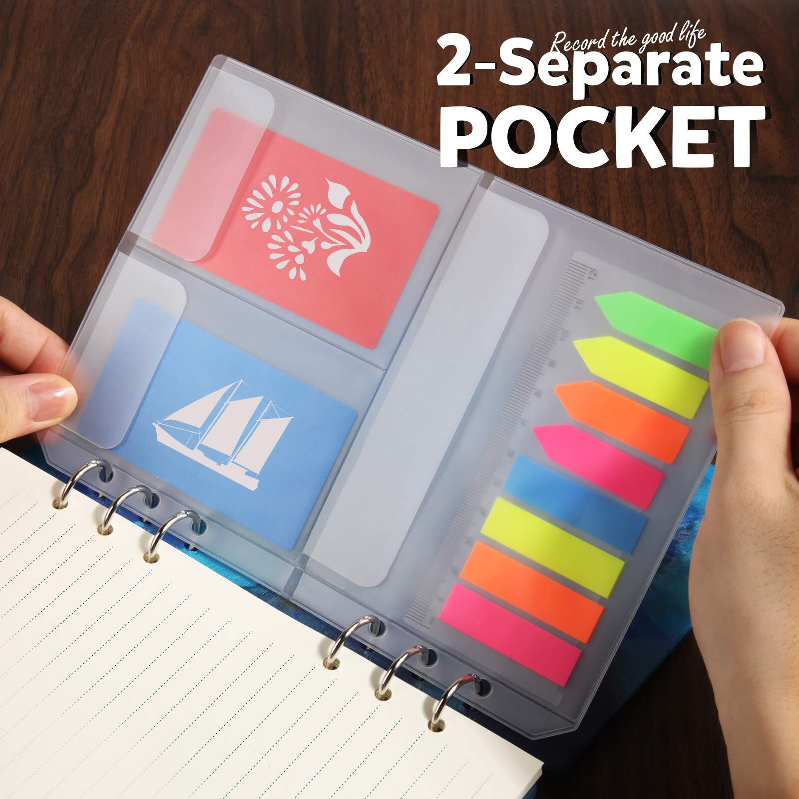 A5 Refill Paper & Binder Pockets for Planners and Journals 6 Ring Lined Inserts