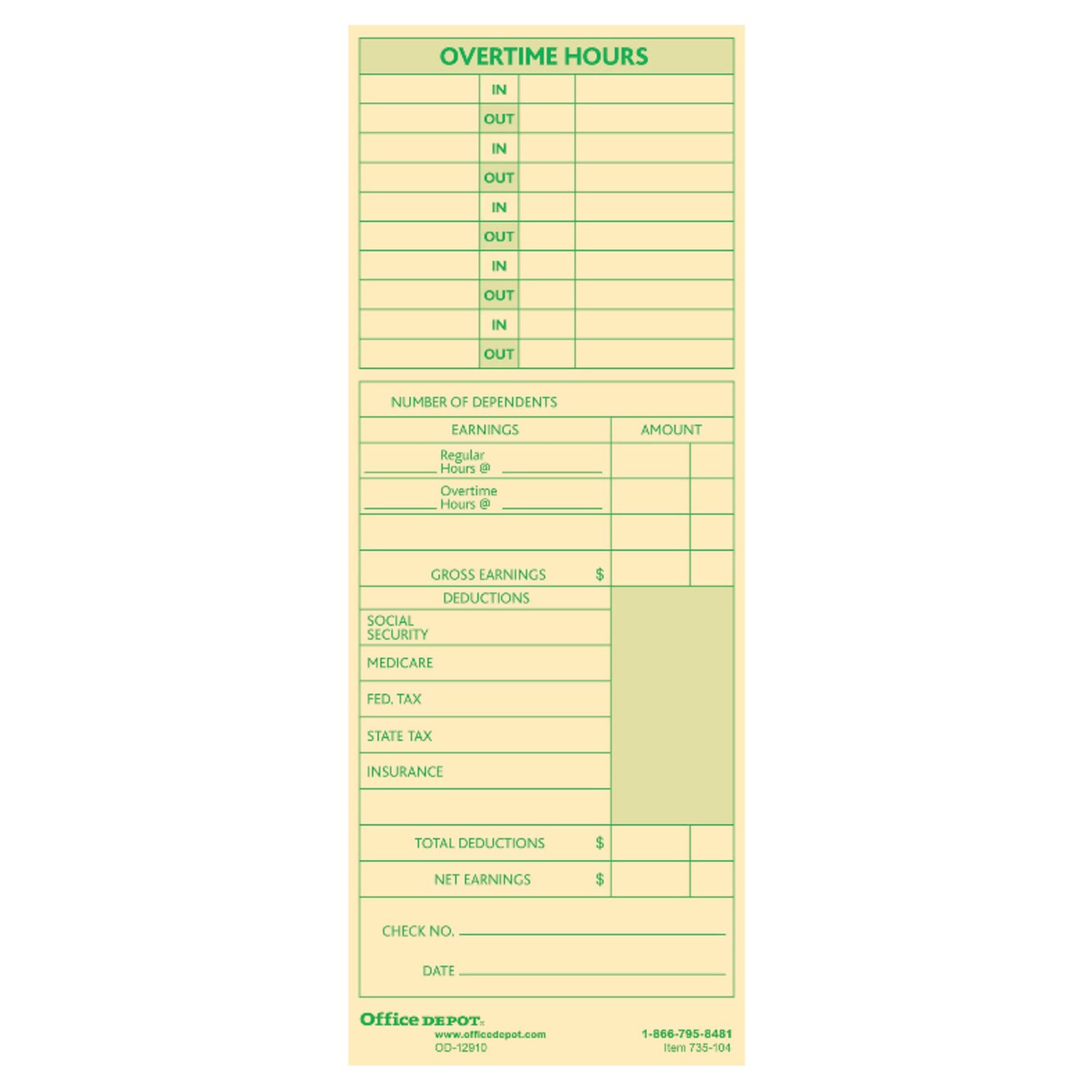 Manila Weekly Planner Heavy Card Stock 3 3/8 x 8 7/8 Durable Performance