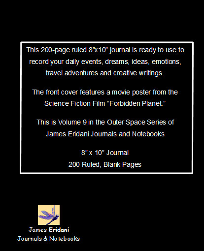 Forbidden Planet Journal: 8×10 Journal/Notebook/Diary 200 Ruled Blank Pages USA