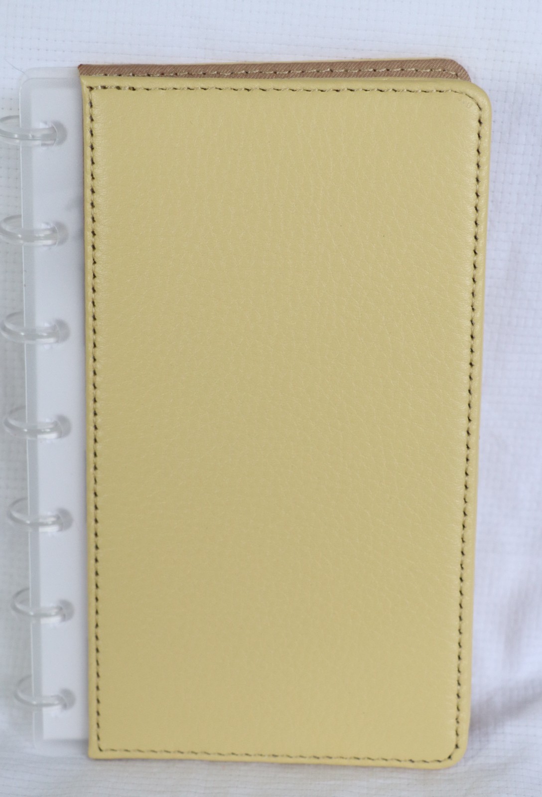 Levenger Circa Notebook Leather Pale Yellow Compact Size+ Paper Dust Jacket NEW