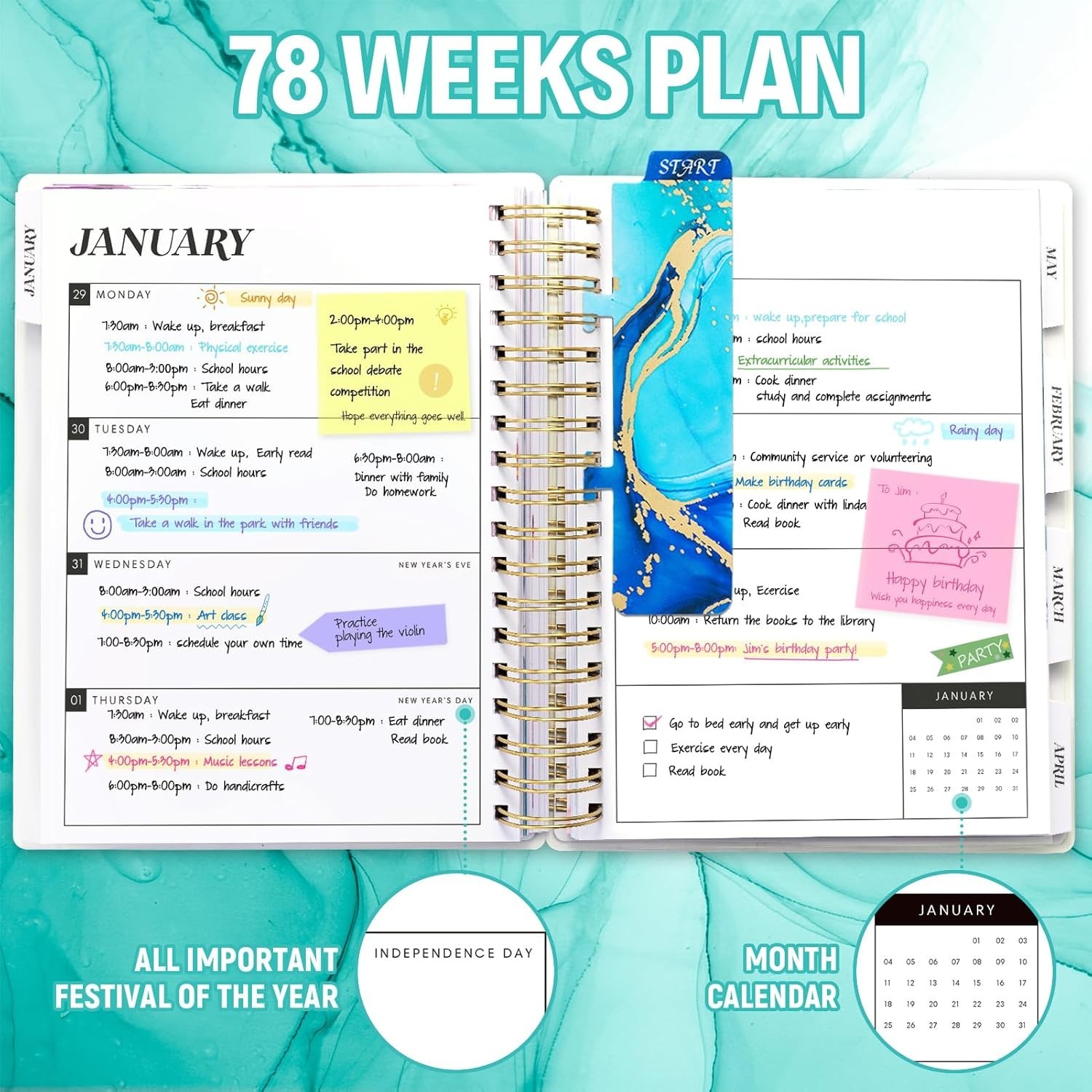 Planner 2026-2027, Large 18 Academic Daily Weekly Monthly Planner Yearly Age…