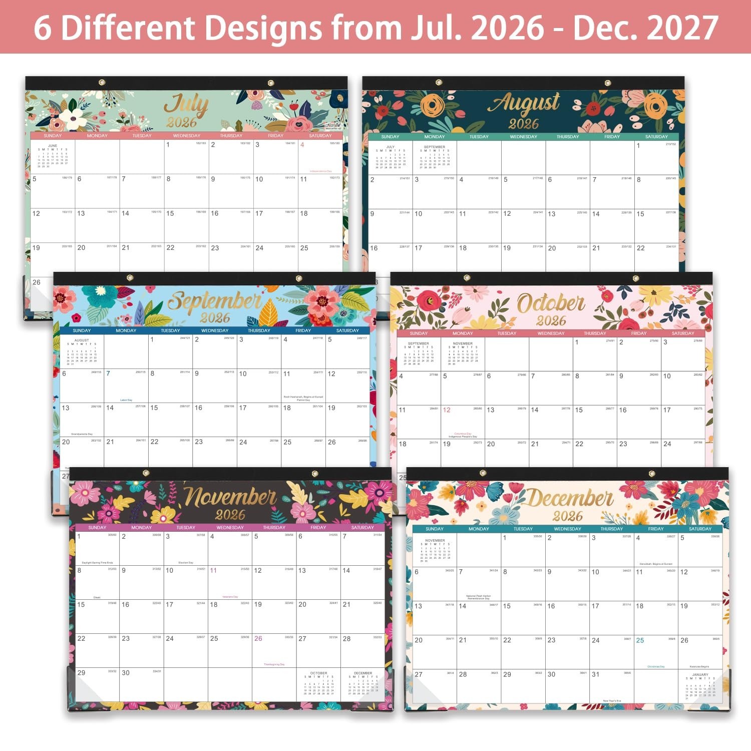 Desk Calendar/Calendar 2026-2027- Jul. 2026 – Dec. 2027, 18 Monthly Desk/Wall…