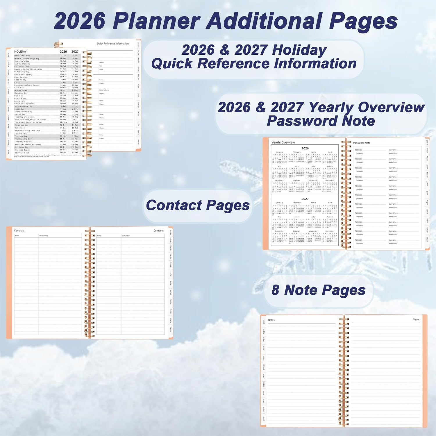 Day Planner 2026, Weekly and Monthly Planner 2026, Jan 2026-Dec 2026, 6.2″ X 8.4