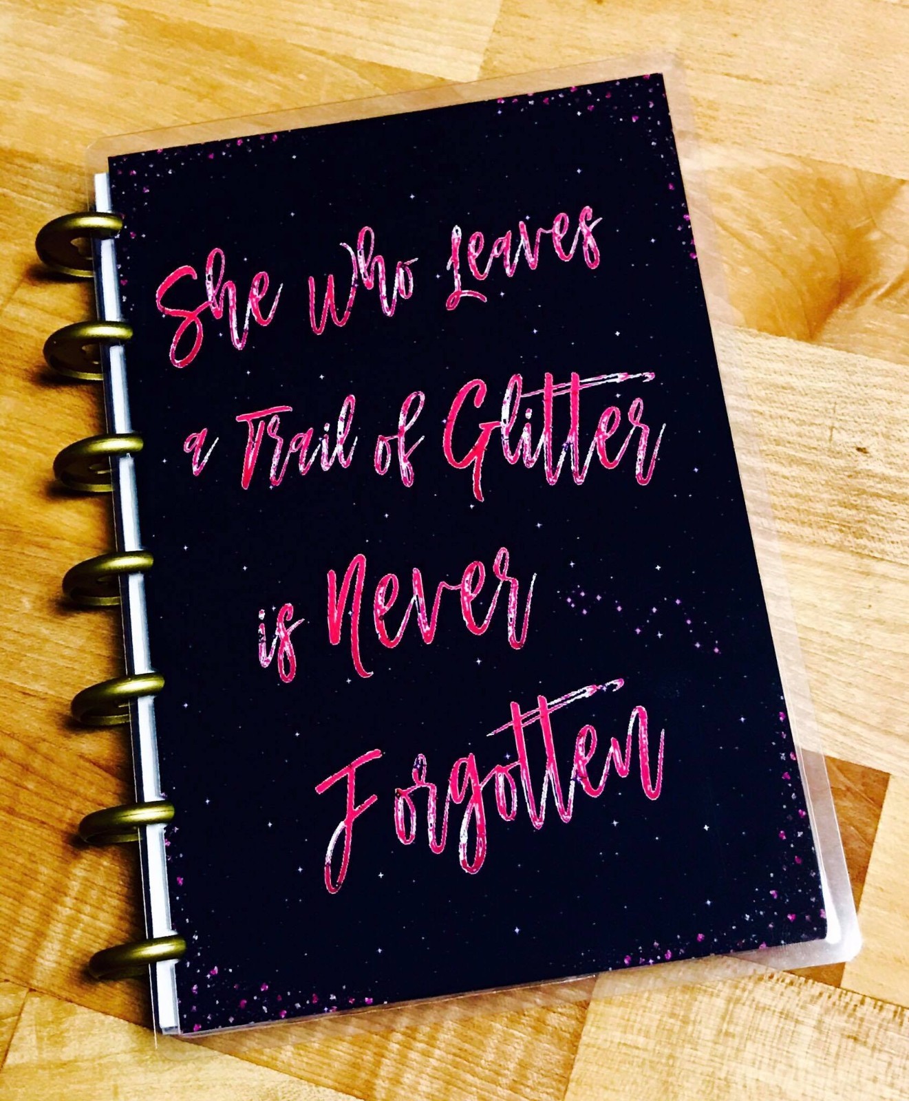 Trail of Glitter Front & Back Cover Set for use with the MINI Happy Planner-