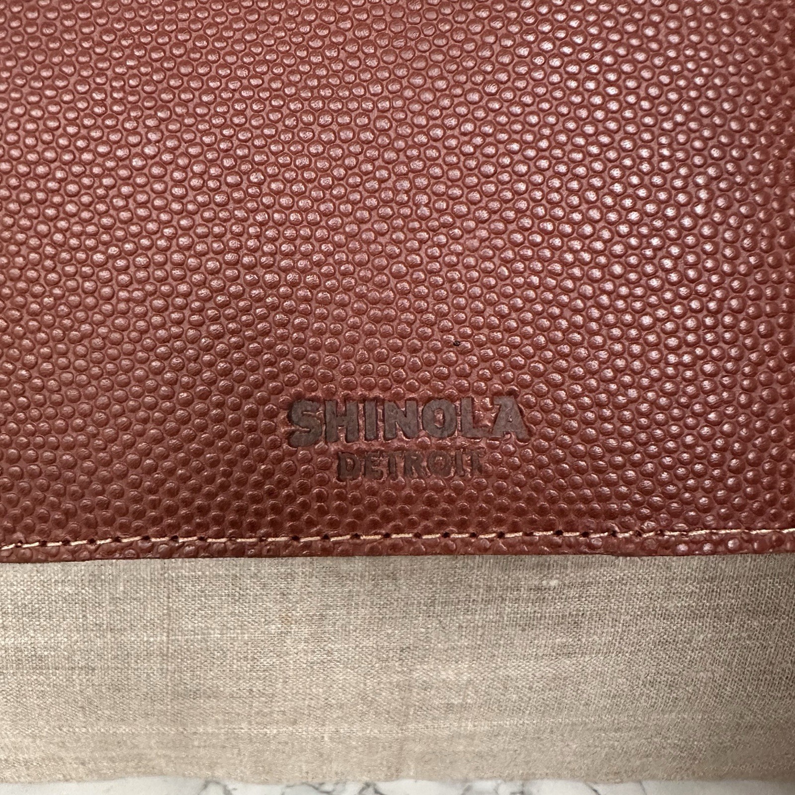 Shinola Brown Pebbled Leather Notebook Journal Cover 5.75×8.75″ Monogram TMM