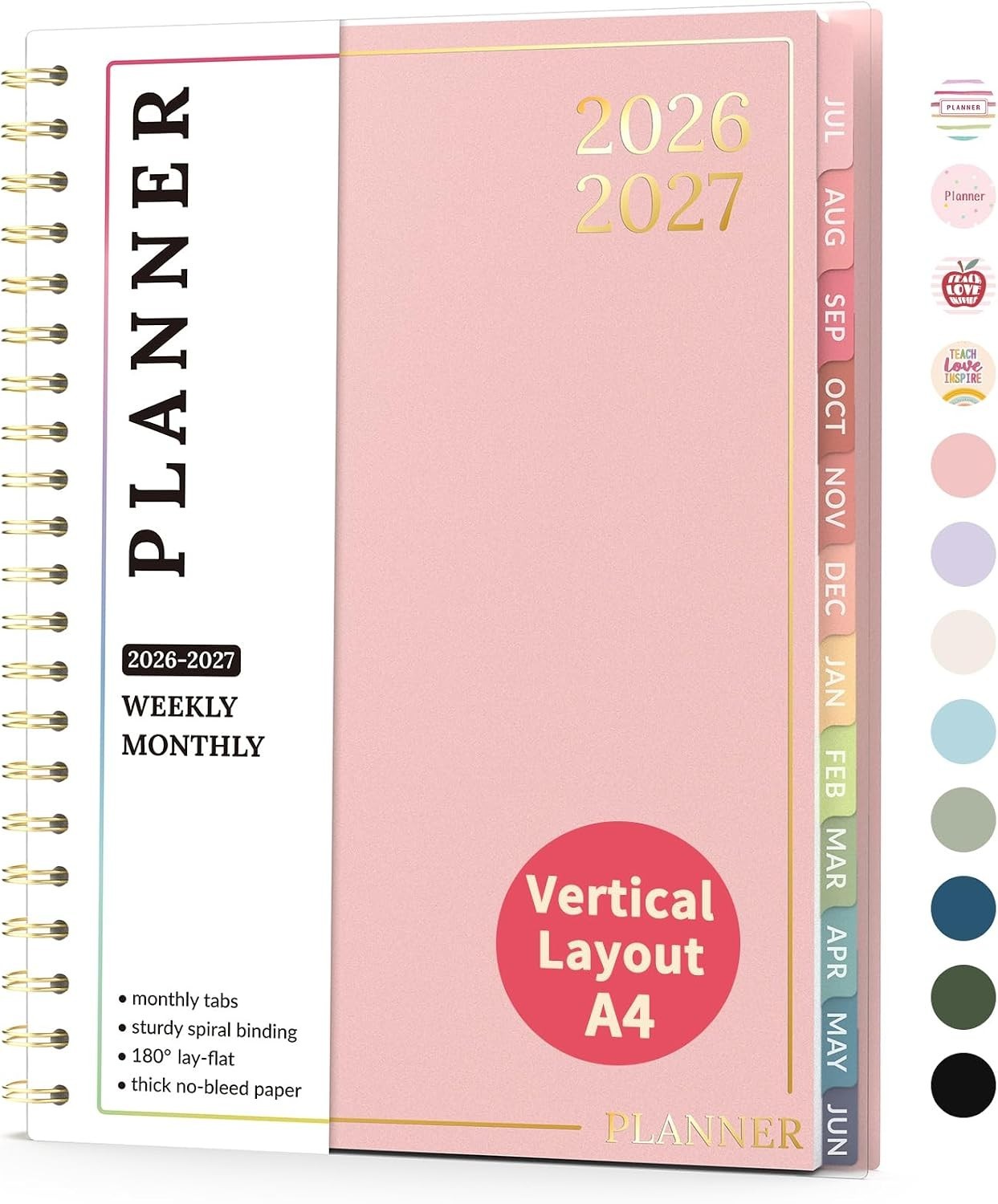 2026-2027 Teacher & Student Planner in Pink – 160 Pages for Effective Planning