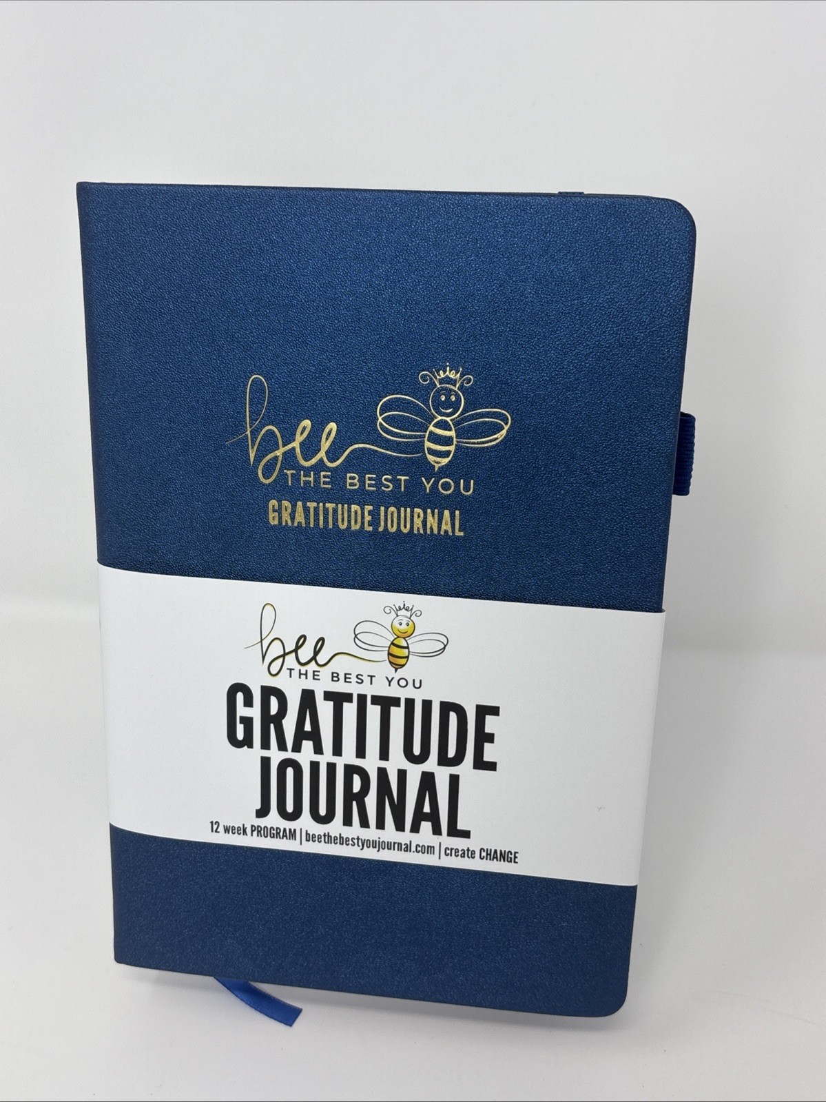 Bee The Best Gratitude Journal Faux Leather Cover Pen-Loop elastic Closure NEW