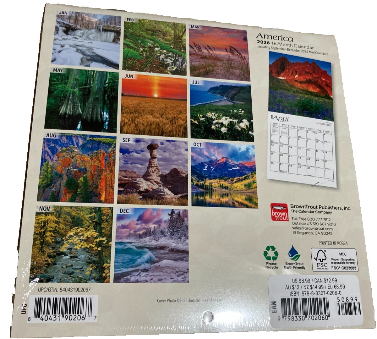 AMERICA 2026 7″ x 7″ Mini Wall Calendar GREAT PICTURES!