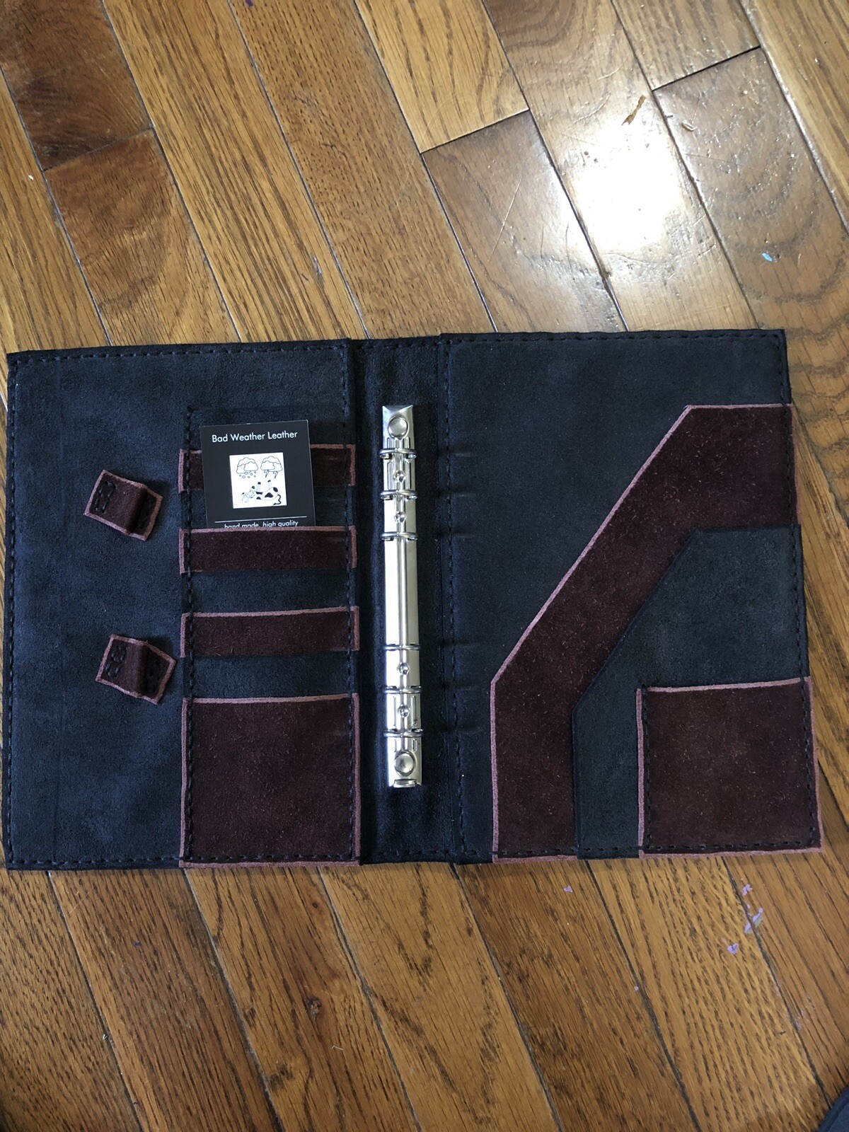 Vtg New Suede Leather Portfolio Planner 6 Ring Hand Crafted 9 X 7 READ ($145)