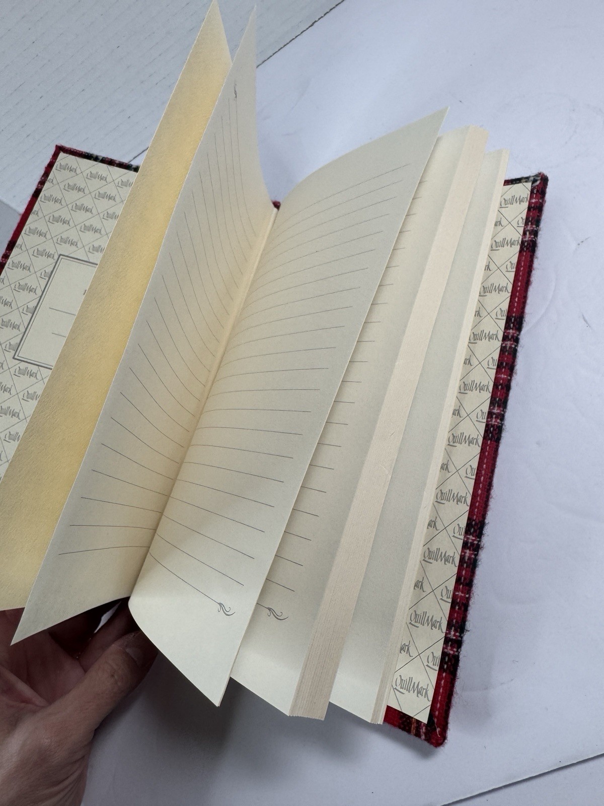 Vintage 1989 Red Plaid Flannel Quill Mark Journal USA Unused