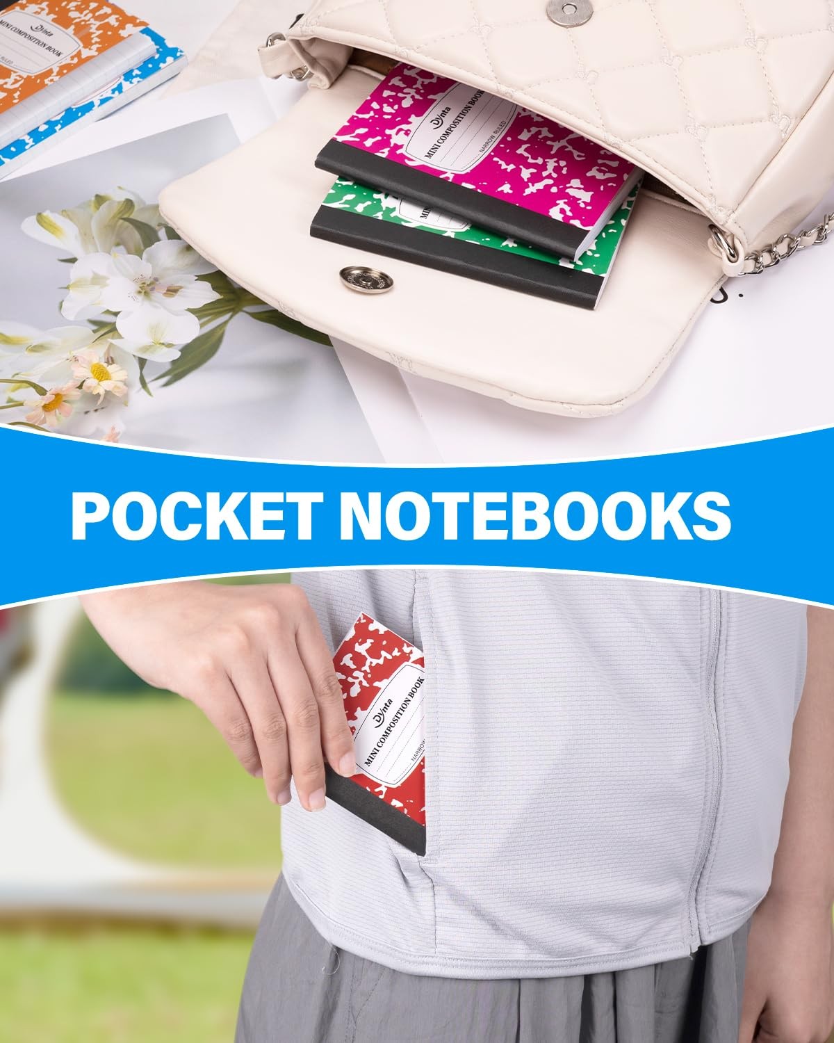 Dynta Composition Notebooks Bulk, 40 Packs 3.25 x 4.5 x 4.5, 10 Colors
