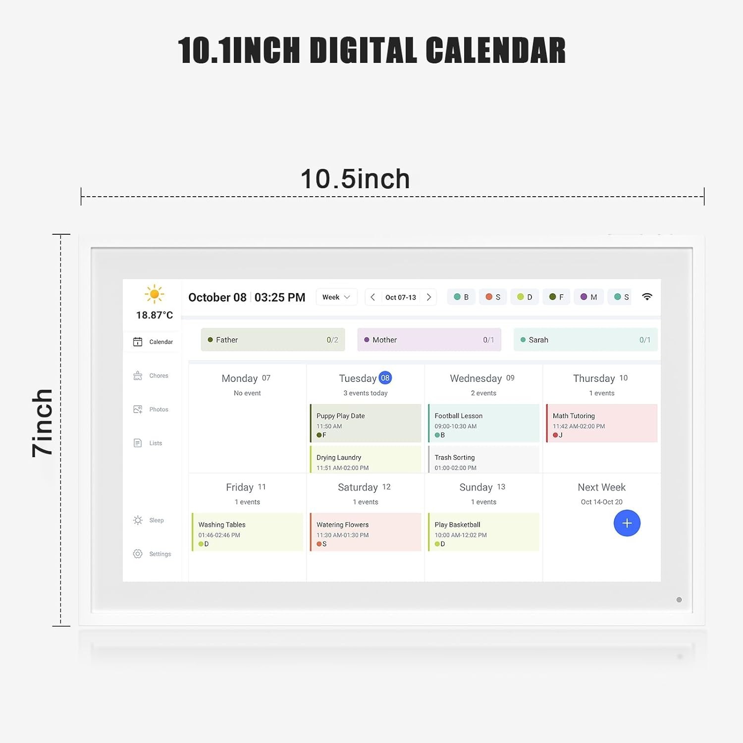 10.1″ Digital Calendar, Meal Planner, Duty Chart, to Do List,HD Smart Touch S…