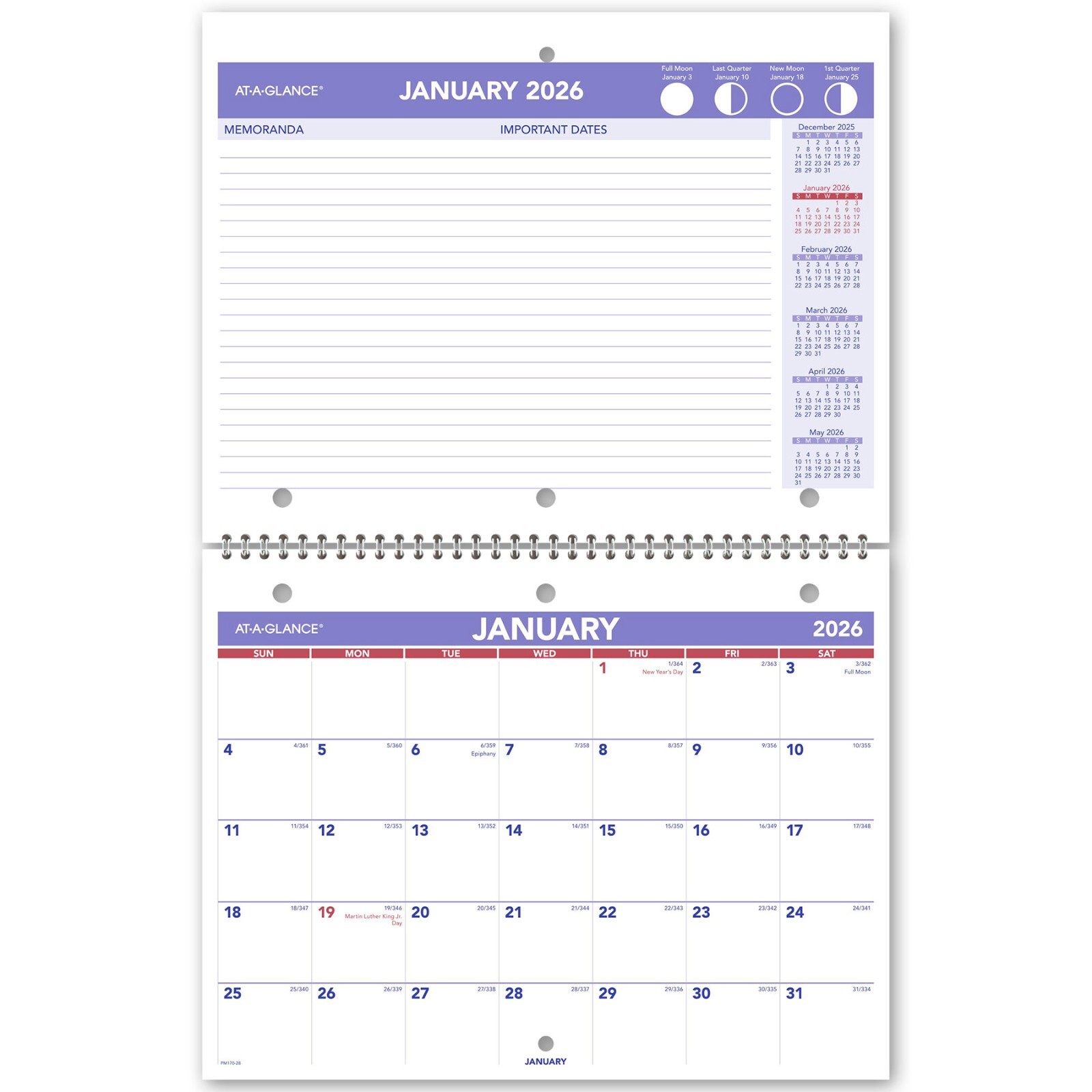 2026 At-A-Glance PM170-28, Monthly Desk-Wall Calendar, 11 x 8-1/2″