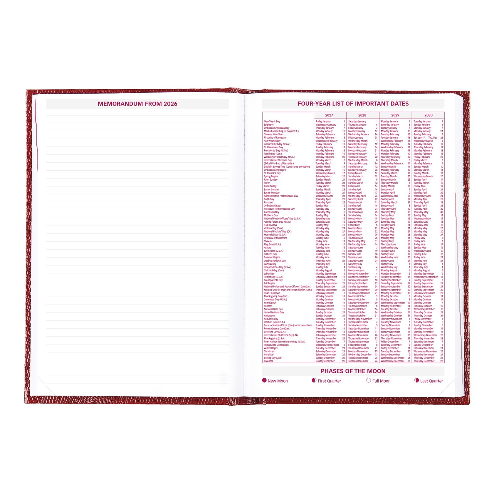 Brownline 2027 CB389.RED Daily Planner Diary, Hard Cover, 8-1/4 x 5-3/4″