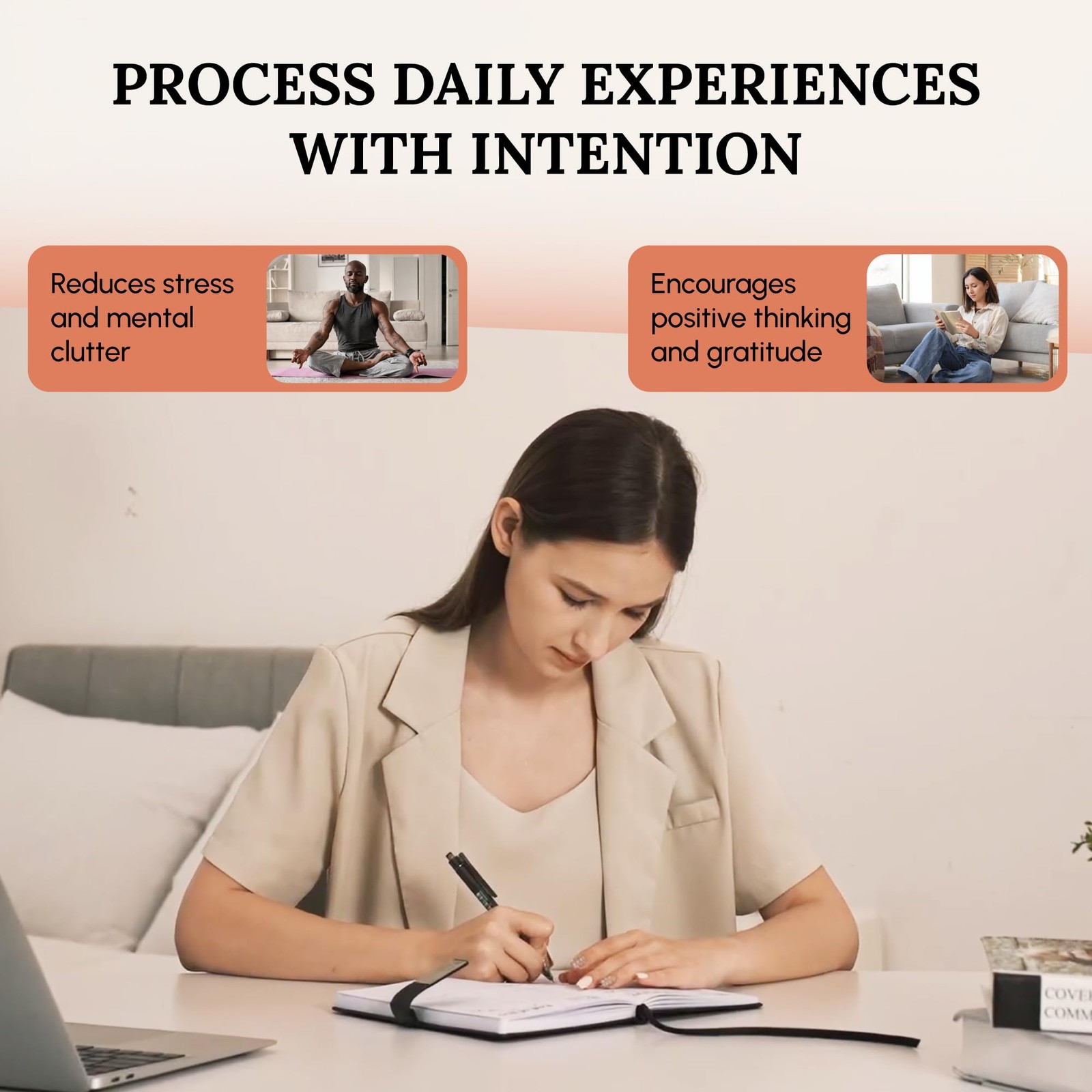 Tayri End of Day Journal – 5 Minute Daily Gratitude & Reflection Black