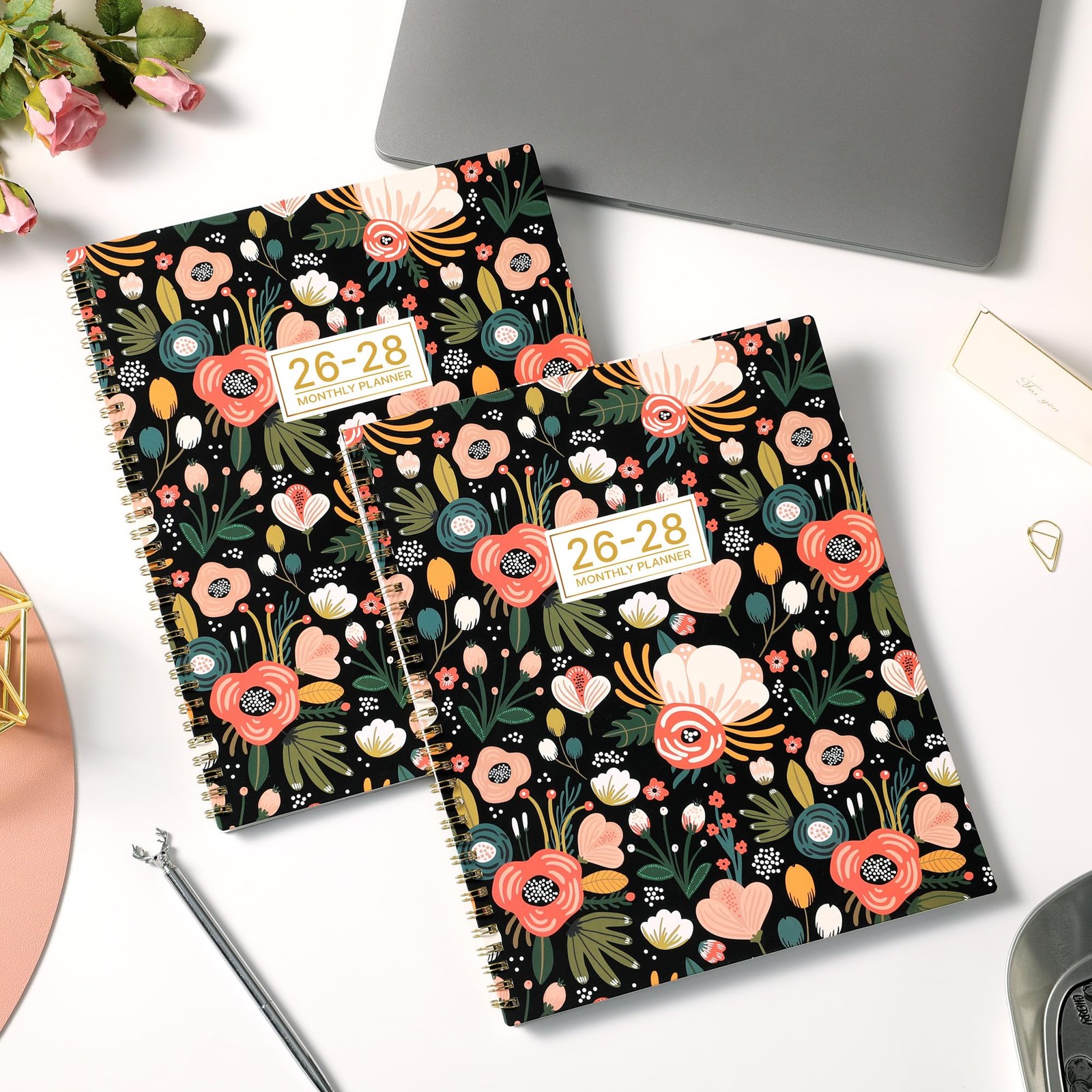 2026-2028 Monthly Planner – from July 2026 to Large, Black