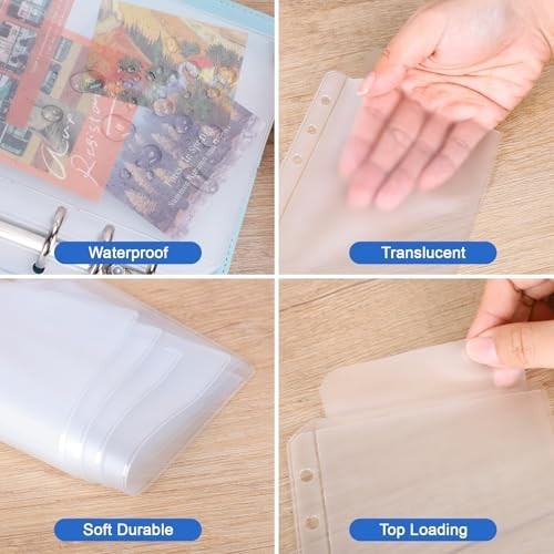 A6 Binder Pockets 12 Pack 6 Hole Cash Envelopes Budget Money Organizer PVC