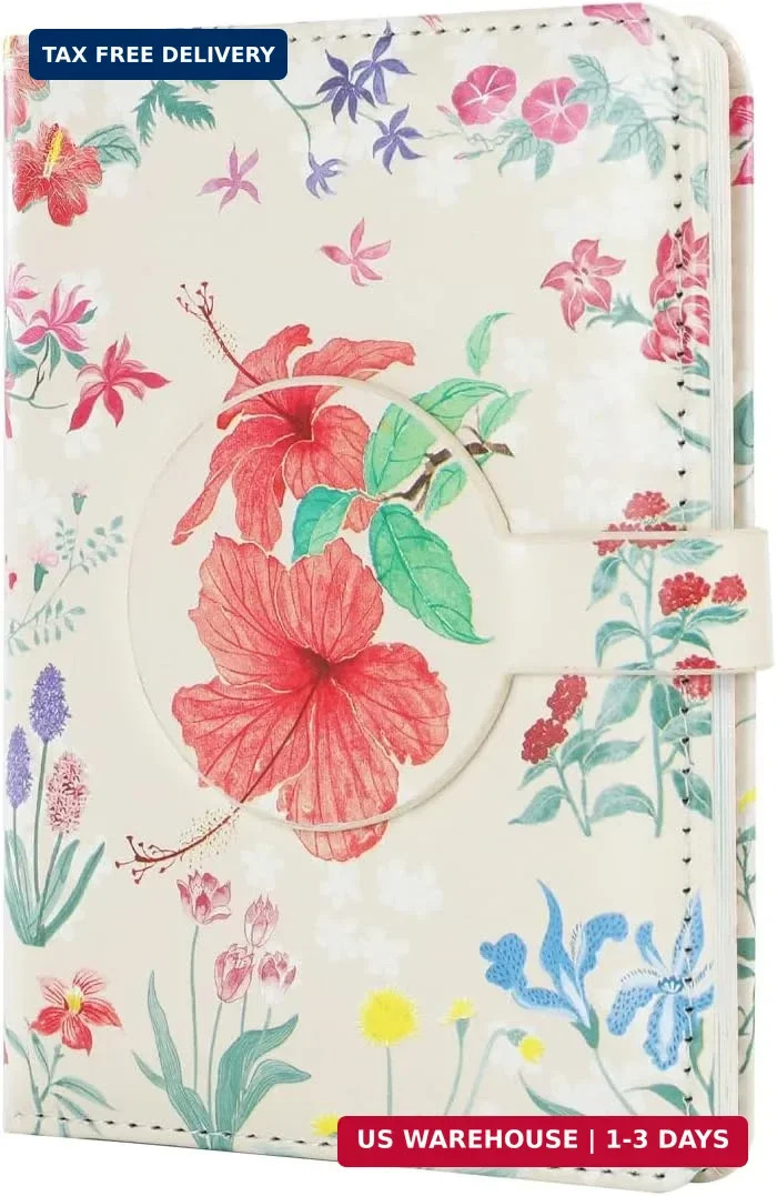 SIIXU Colorful Pocket Notebook A6 – Floral Theme with Unique Flower Illustration