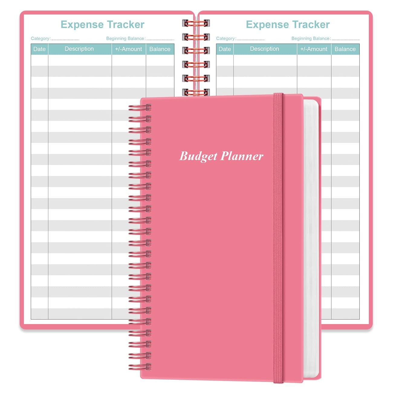 A6 Budget Book, Monthly Expense Tracker, Financial Planner, Pink