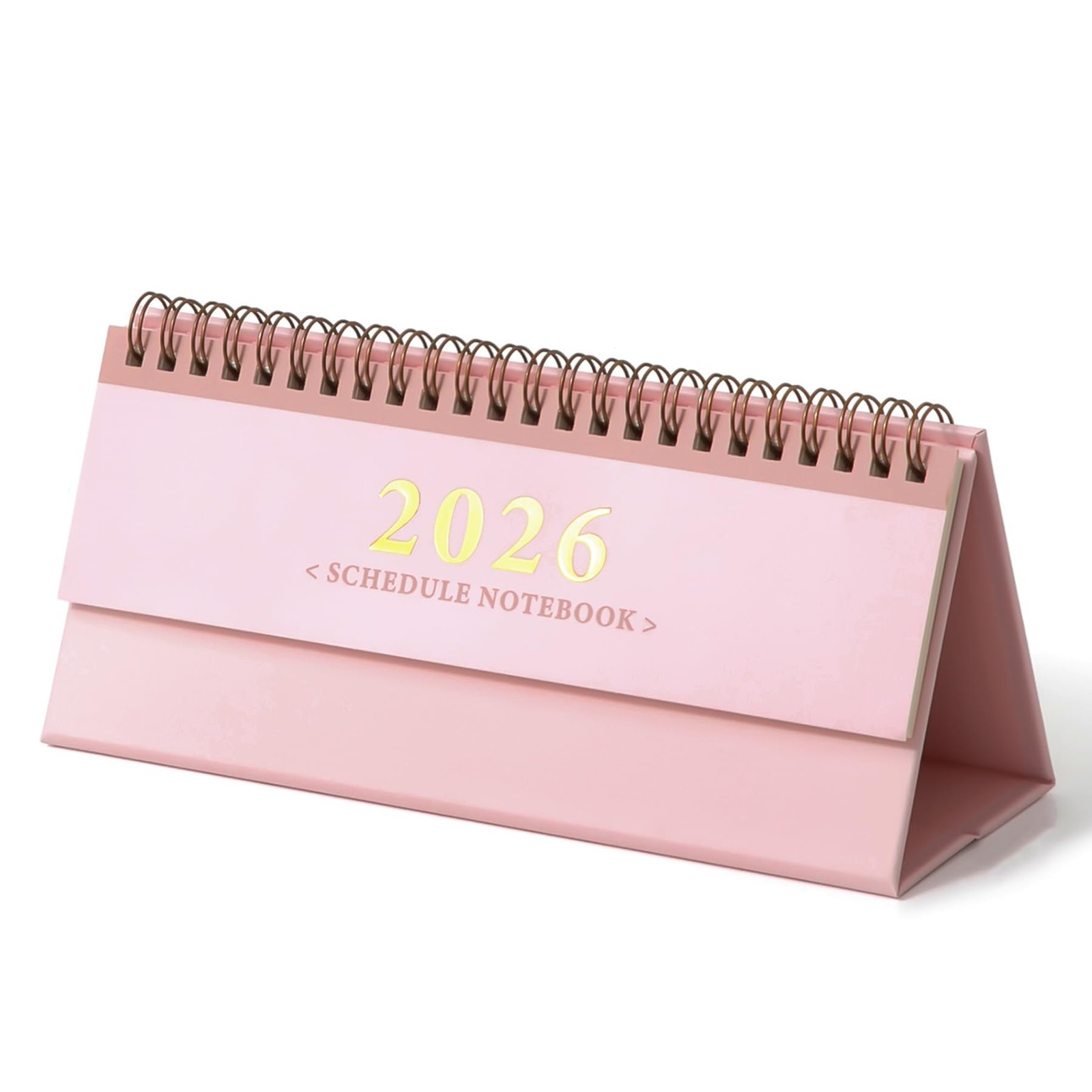JUNKJWBZ Small Desk Calendar 2025-2026 Standing Flip Mini Calendar, Pink