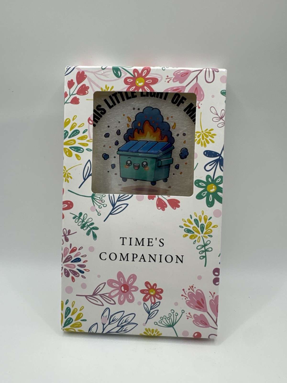 Dumpster Fire Desk Calendar Wood Block Perpetual Acrylic Funny Coworker Gift