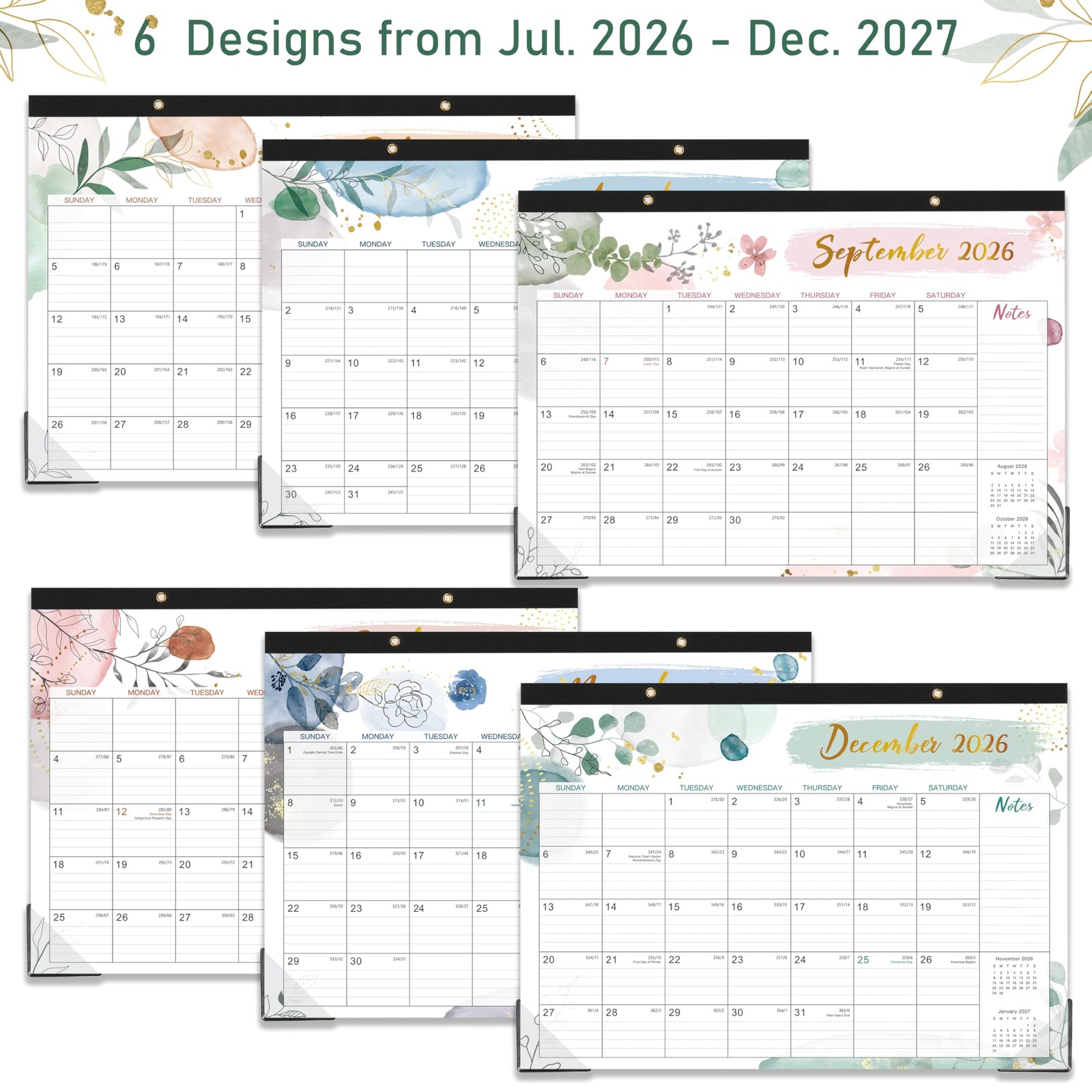 Desk Calendar 2026-2027 – 17×12, July 2026 12″ x 17″