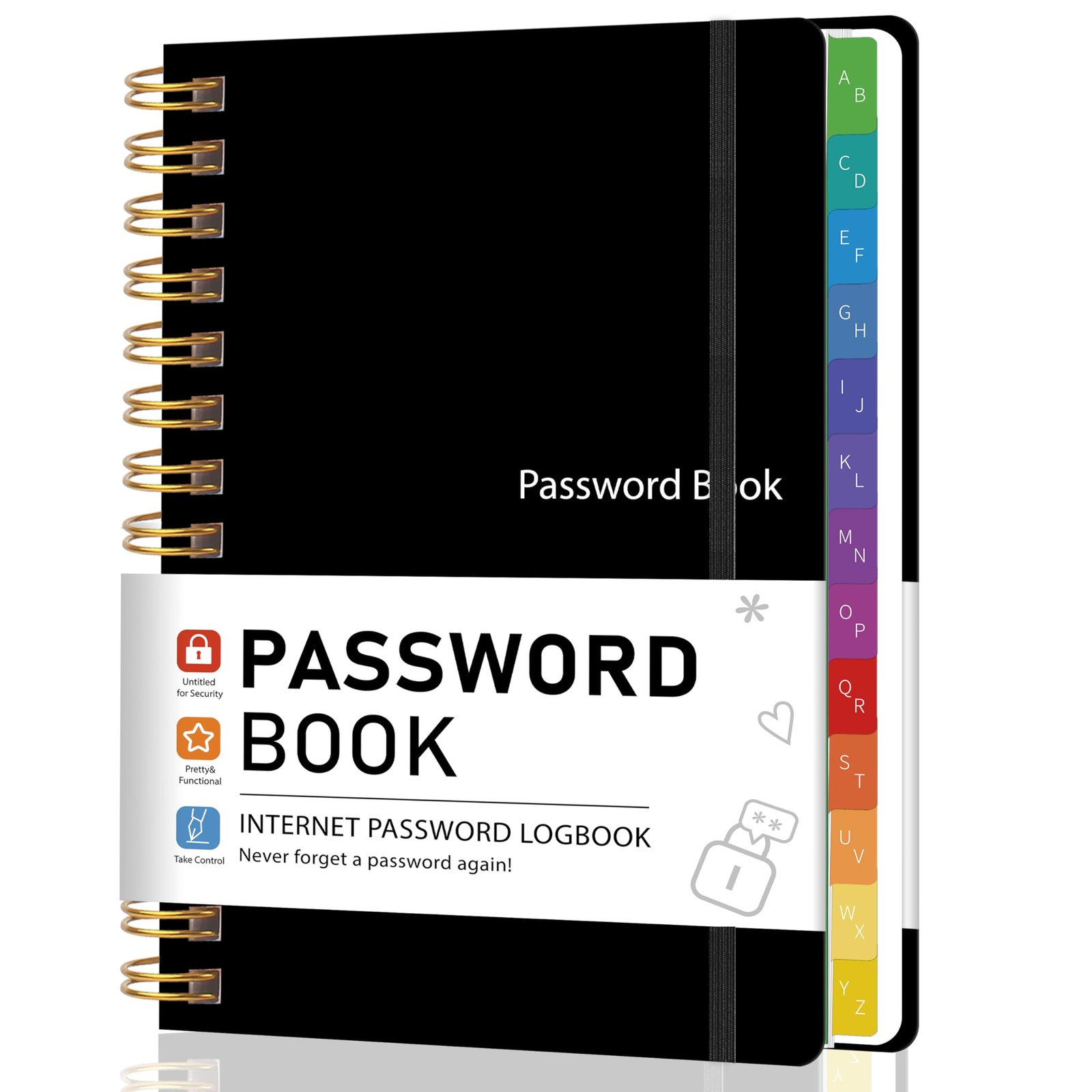 Password Book with Alphabetical Tabs for Seniors, 5.8″x8.2″