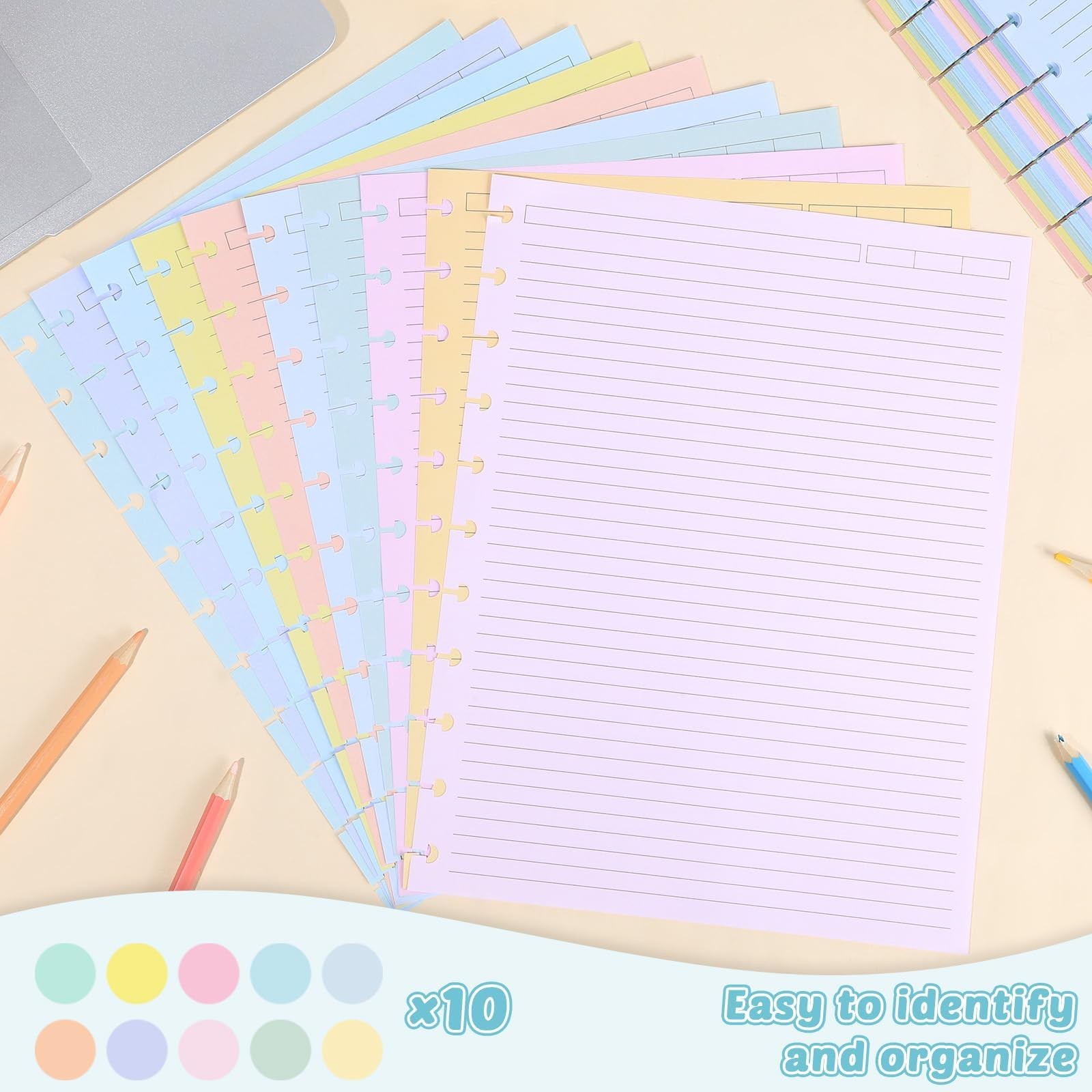 100 Sheets Letter Size Discbound Lined Refill 8.5 x 11 Inch College Ruled Not…