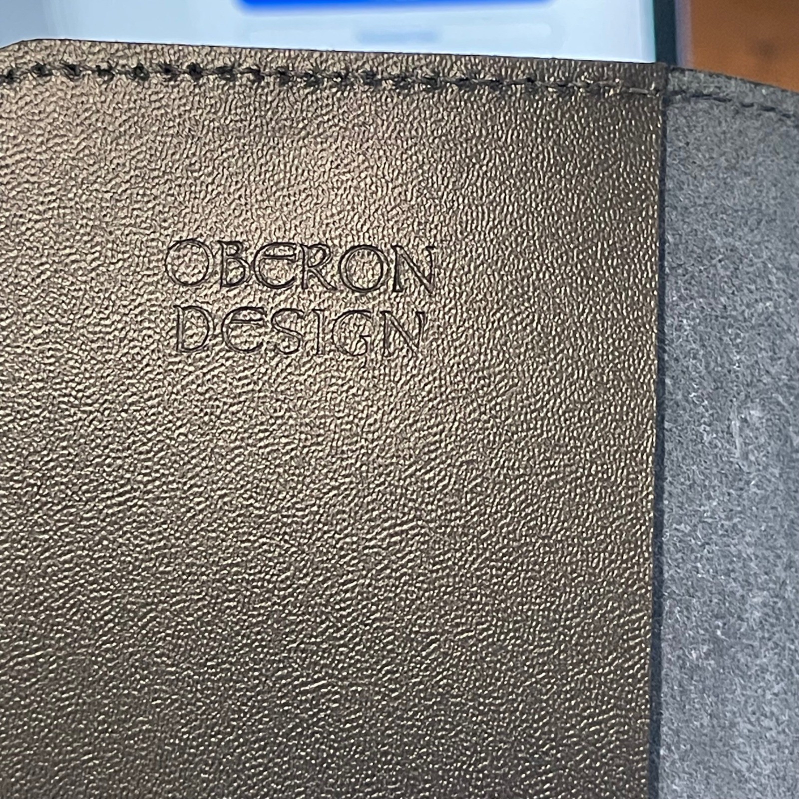 Oberon Design Navy Leather Great Wave Refillable 4″x6″ Notebook Cover Hokusai