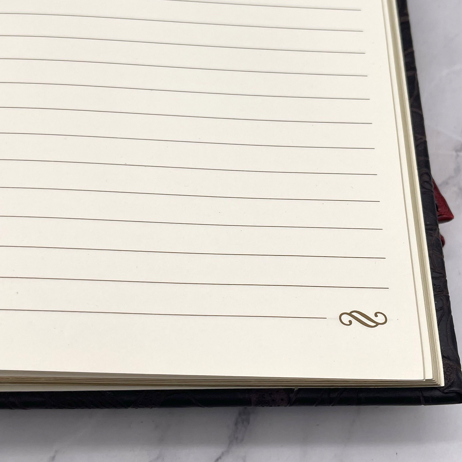 Set of 2 Leather Embossed Hard Cover Journal Notebook Gold Pages Travel Writing